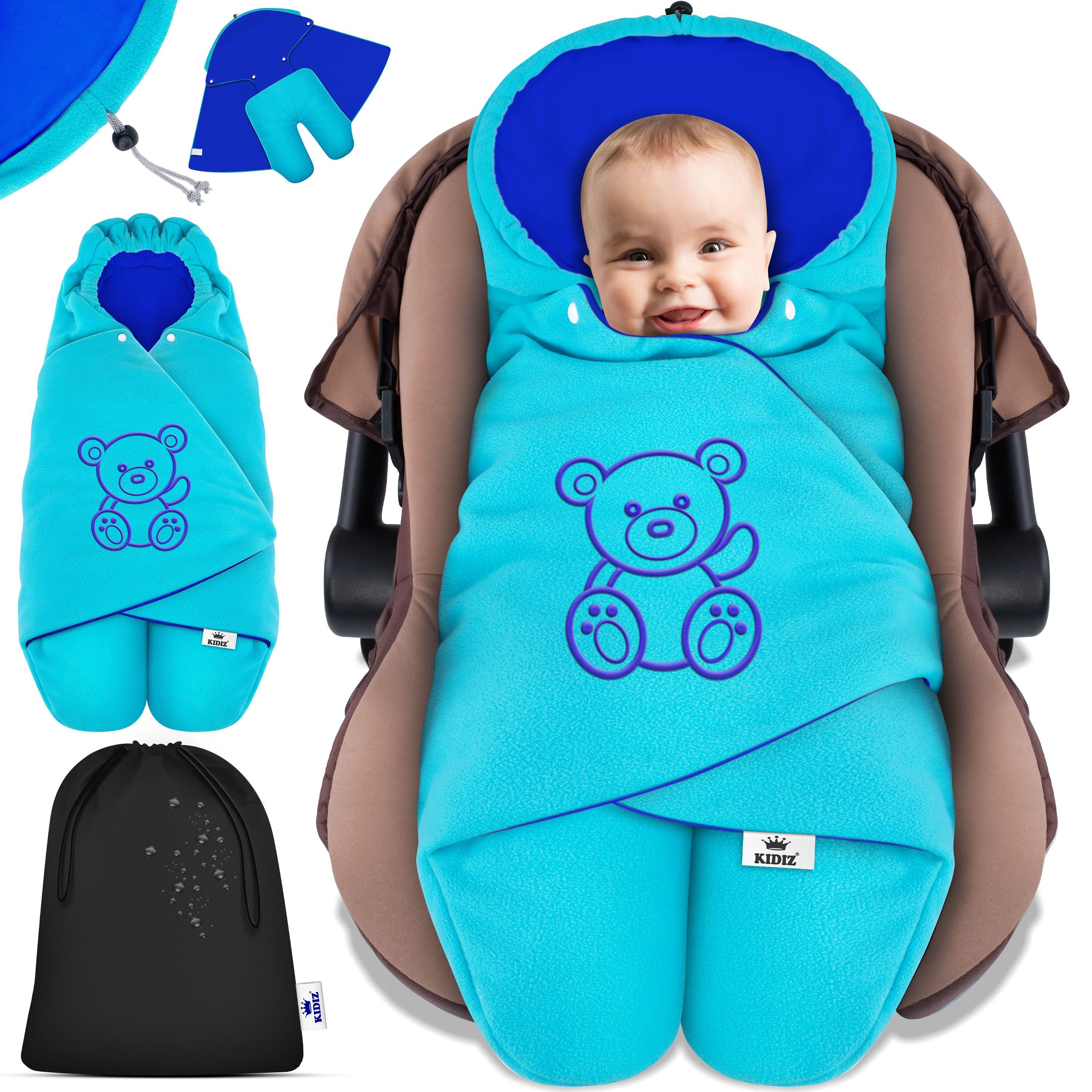 KIDIZ Deckenschlafsack, Baby Einschlagdecke mit Tasche für Winter & Herbst Babydecke Fußsack