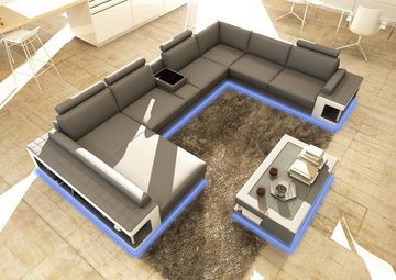 JVmoebel Ecksofa, Ledersofa XXL Design Big Sofa Couch Polster Eck Sitz U Form