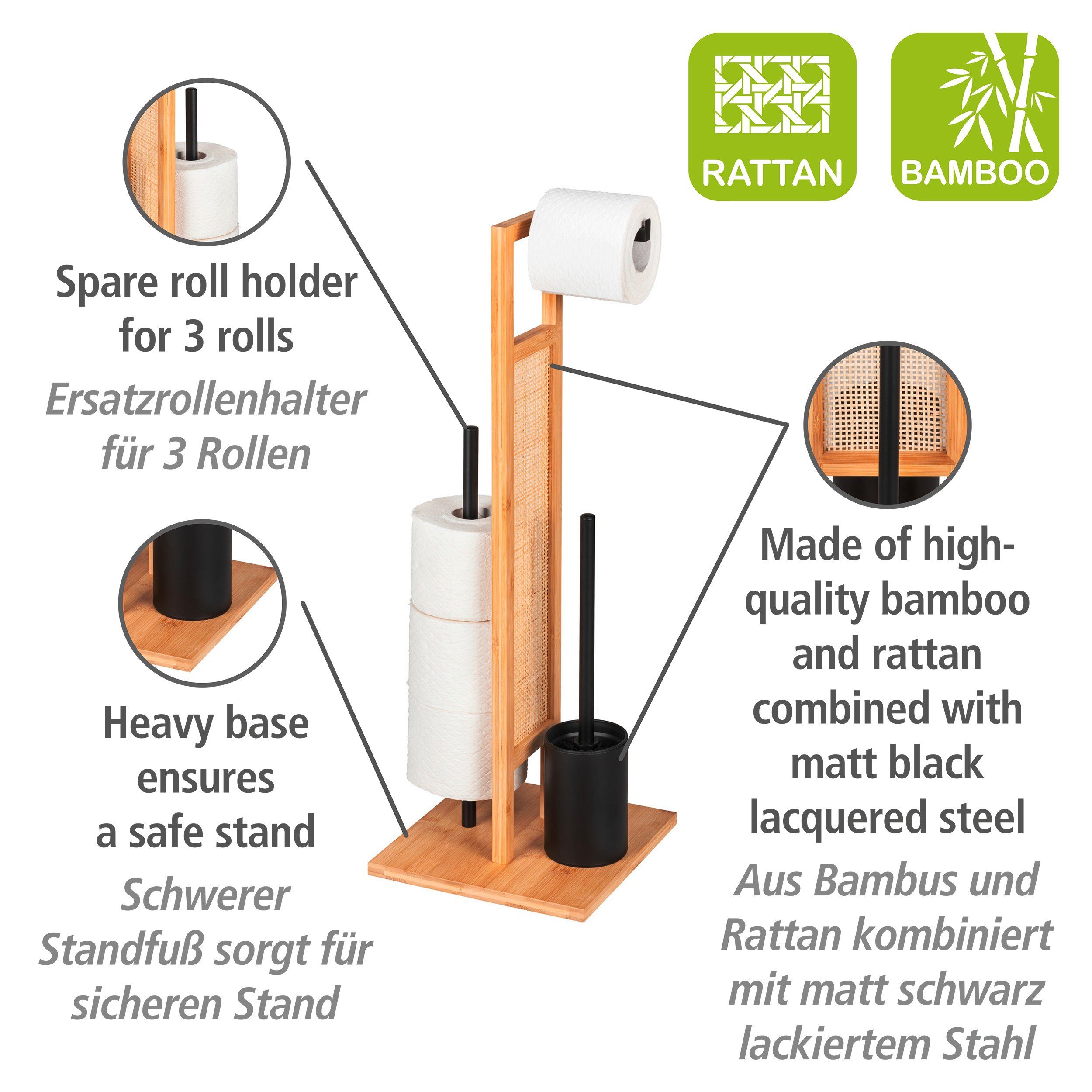 WENKO WC-Garnitur Rivalta Allegre, aus Rattan Bambus und