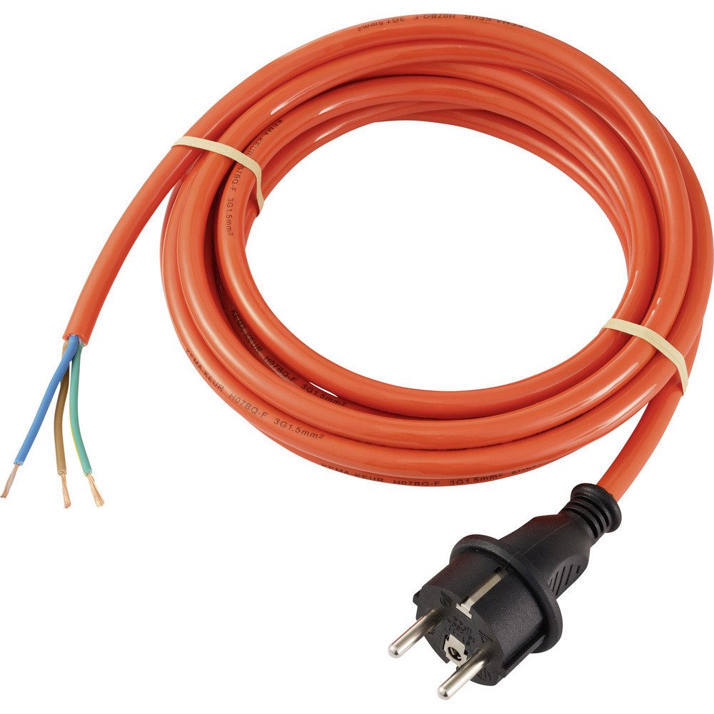 Sygonix Sygonix SY-6978286 Strom Anschlusskabel Orange 5.00 m Stromkabel, (500.00 cm)