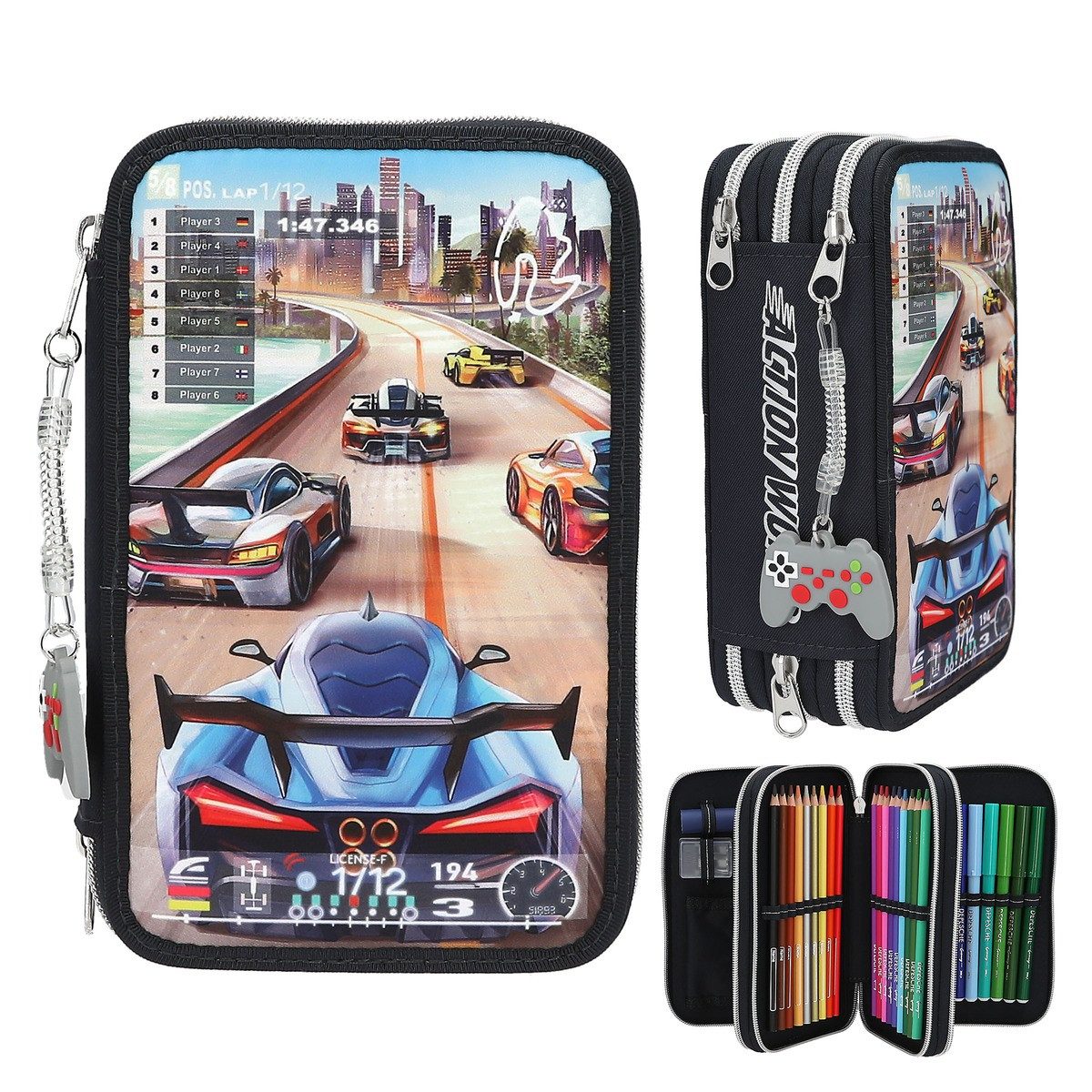 Depesche Federtasche DEPESCHE ACTION World Federtasche Gaming 3 Fächer