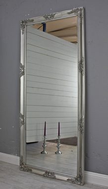 elbmöbel Wandspiegel Spiegel silber schlicht 162cm, Spiegel 162cm Wandspiegel Standspiegel silber HOLZ Landhaus Holzrahmen Badspiegel