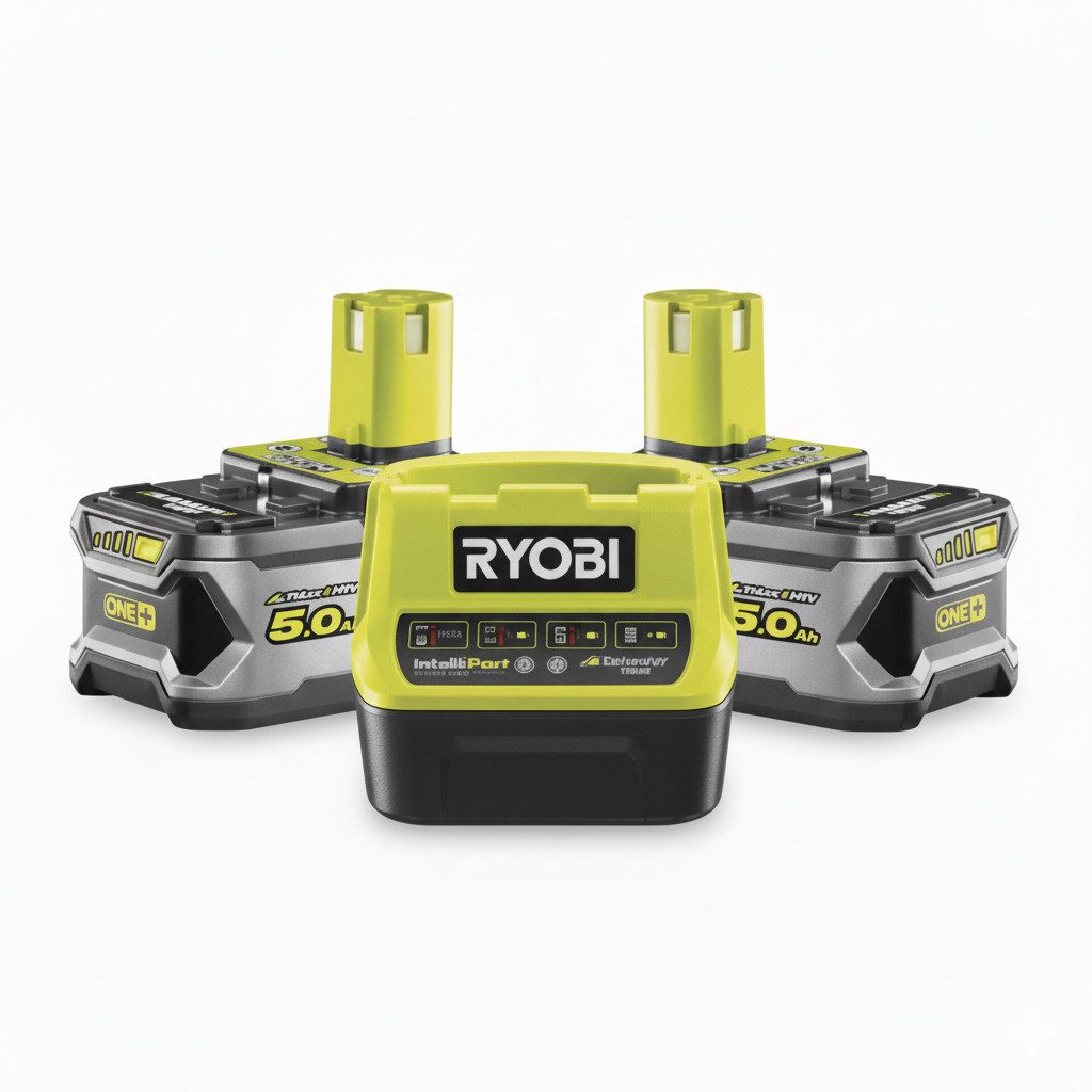RYOBI Ryobi RC18120-250 Ladegerät 2,0 A + 2× 5,0 Ah Akku ONE+ 18 V Akku-Set (1 St)