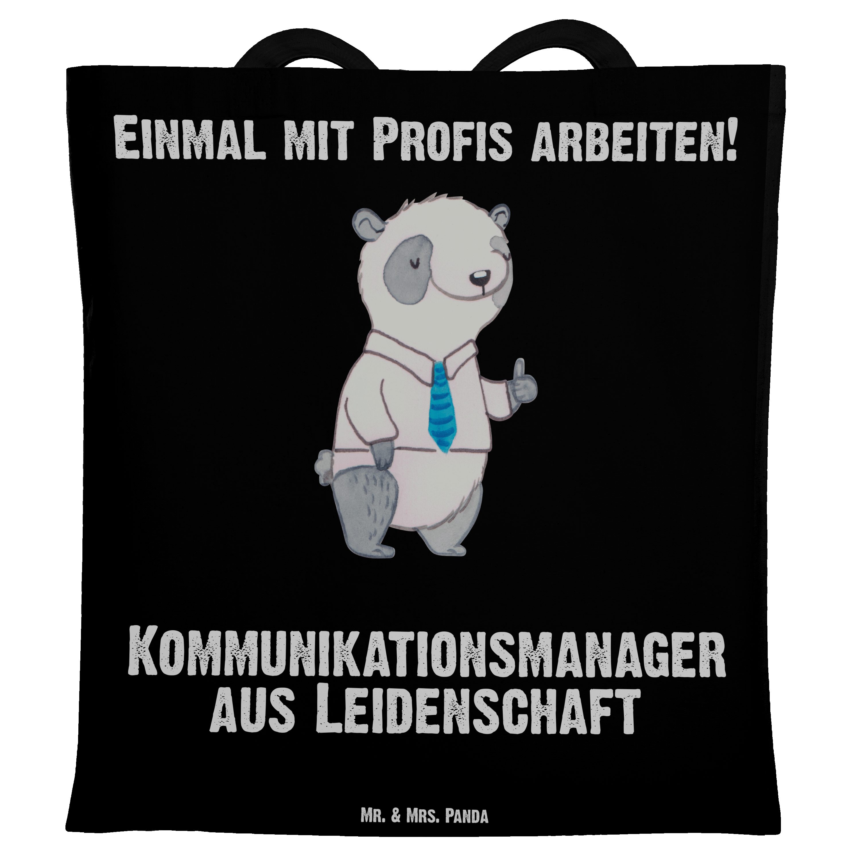 Mr. & Mrs. Panda Tragetasche Kommunikationsmanager aus Leidenschaft - Schwarz - Geschenk, communic (1-tlg)