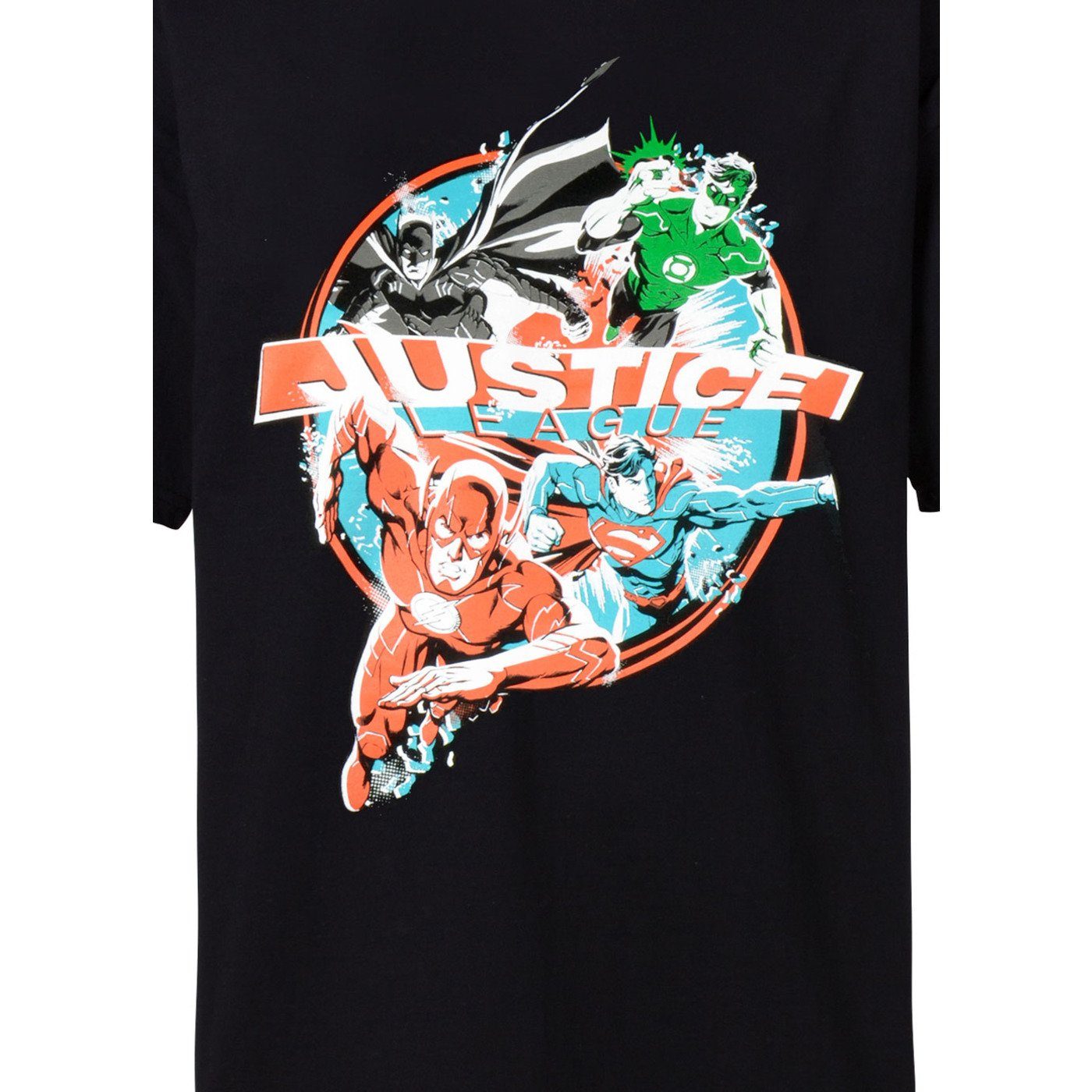 United Justice T-Shirt Männer T-Shirt League Schwarz für Comics Labels® DC