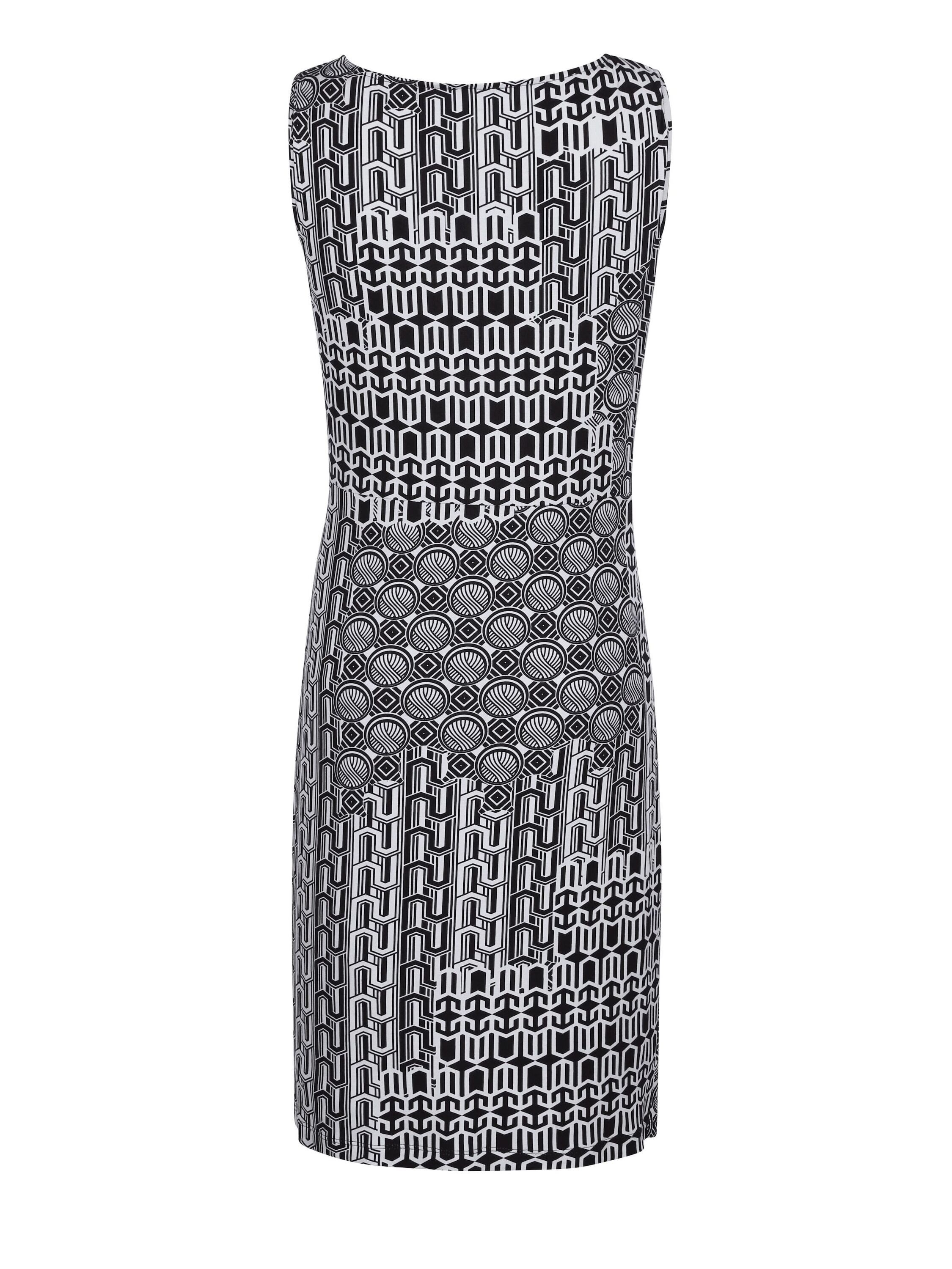 Alba Moda Jerseykleid Figurbetontes Midikleid in Wickeloptik Modernes Design mit Rundhalsausschnitt und Allover-Muster – Bild 5 von 5