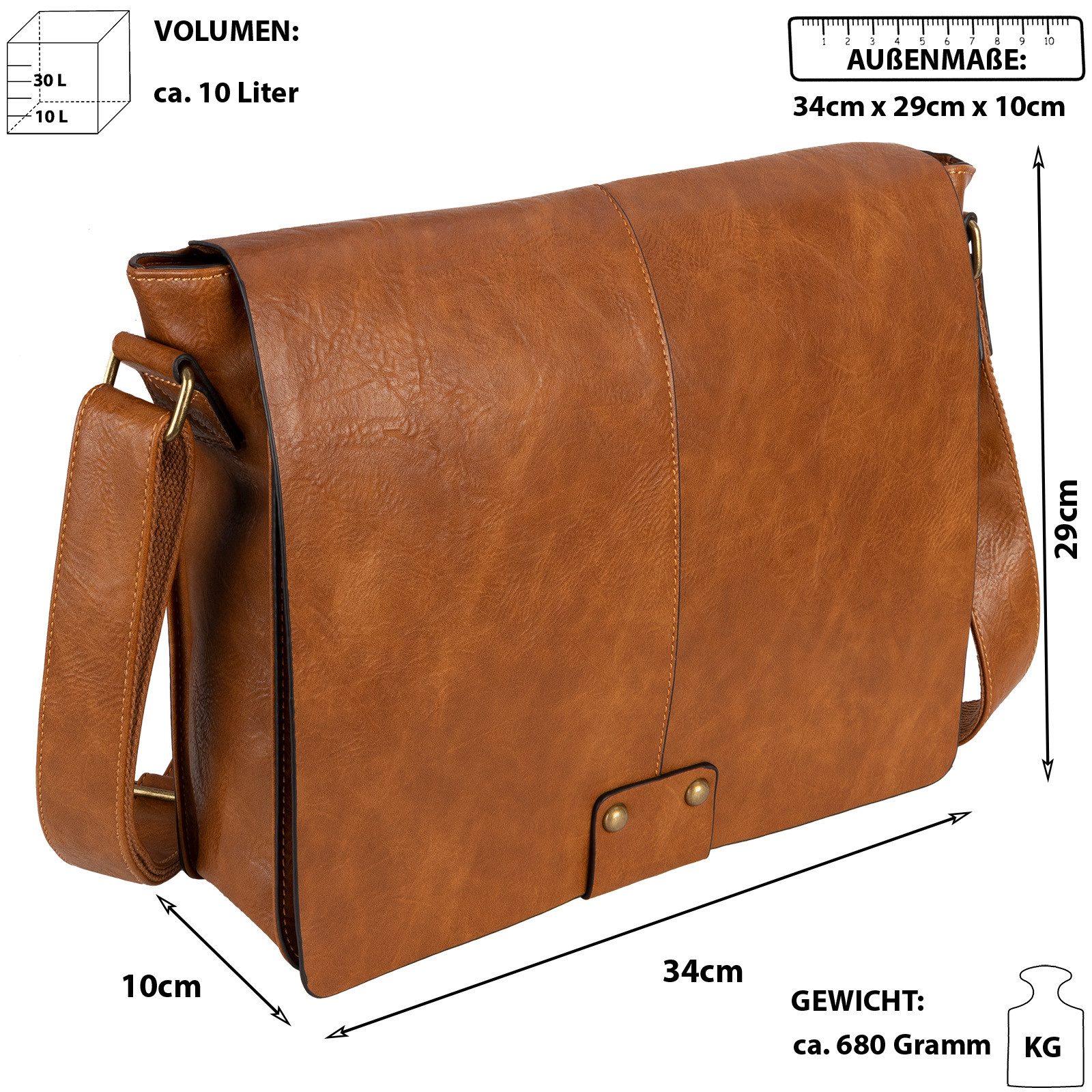 EAAKIE Umhängetasche Umhängetasche Flugbegleiter Schultertasche Messenger Damen Herren – Bild 2 von 5