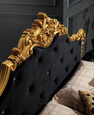 Interdesign24 Schlafzimmer-Set Giulia, (6-teilig, im klassischen Barock Stil), in Schwarz/Gold Hochglanz
