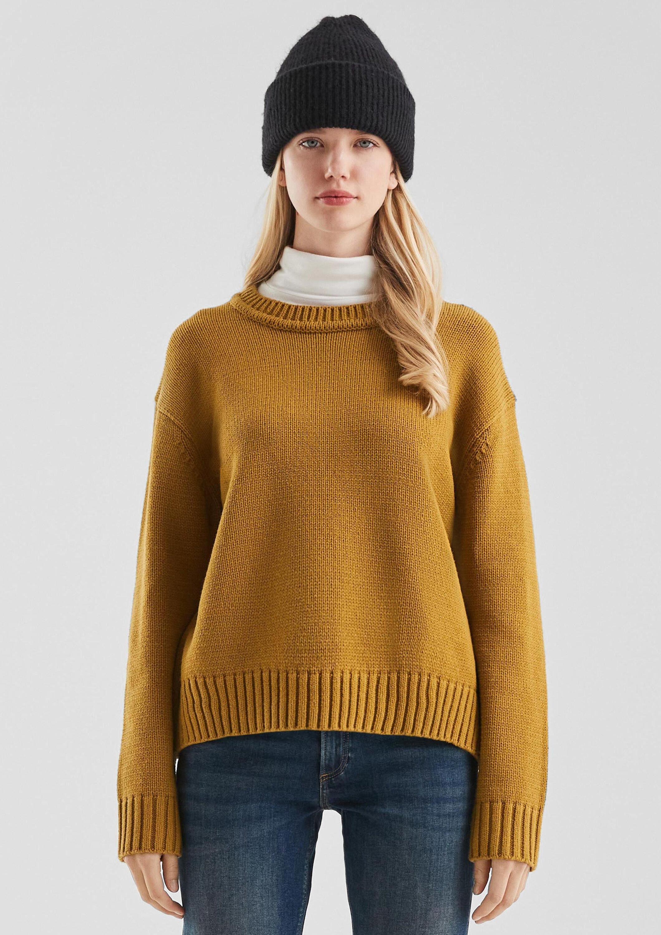 QS Длинные Вязаные свитера Strickpulli aus Baumwollmix (1-tlg)