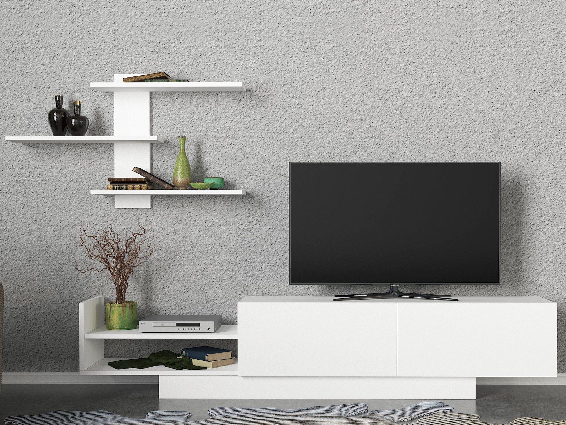 Schränke, Decor TV-Schrank cm, Partikelplatte 40x180x31,8 100% Skye Melaminbeschichtete