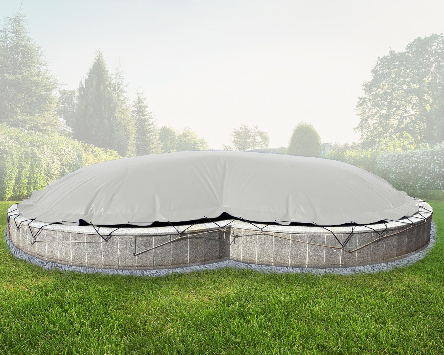 AirDeluxe Pool-Abdeckplane Aufblasbare achtform Poolabdeckung Poolplane, günstig online kaufen