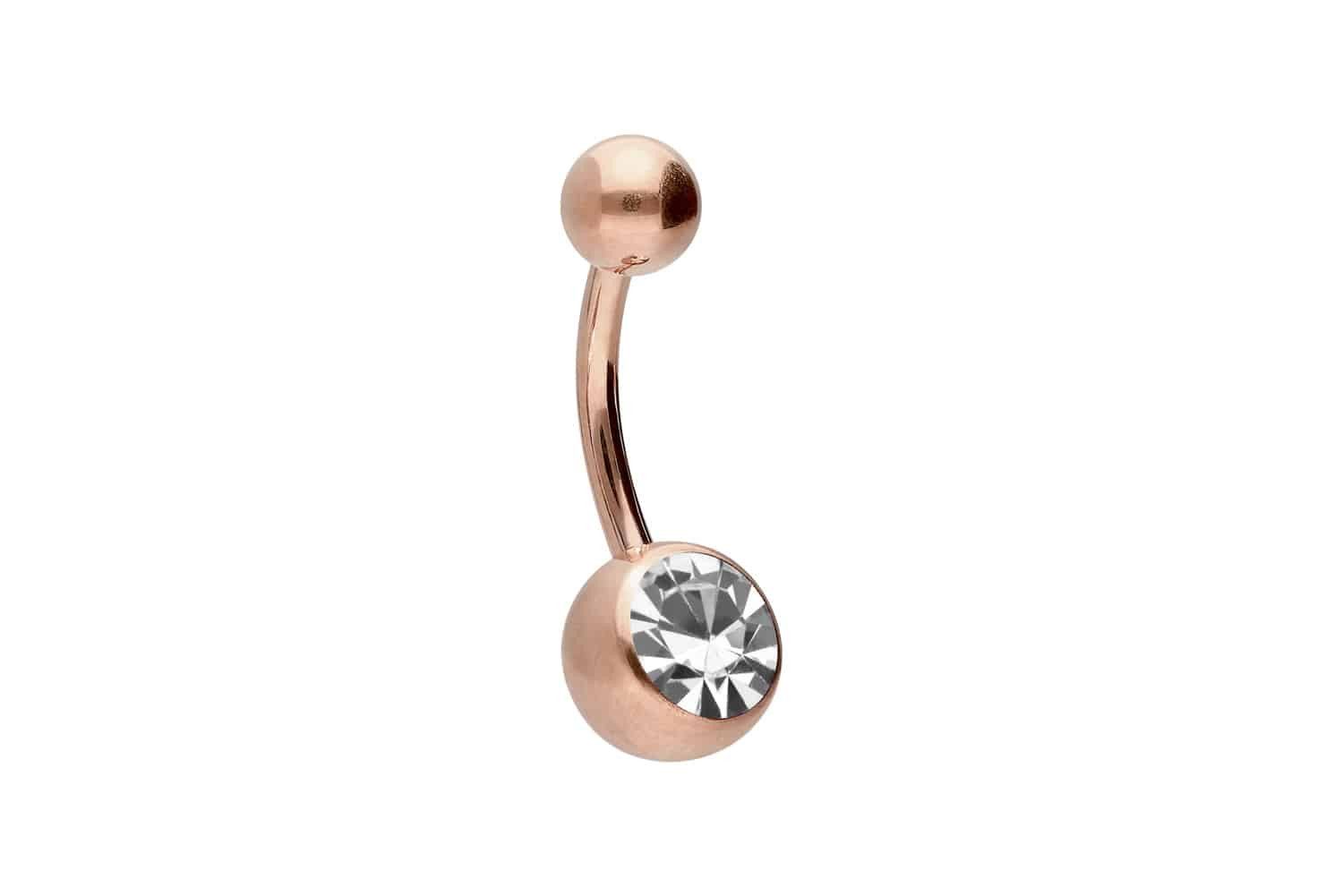 PIERCINGLINE Bauchnabelpiercing Chirurgenstahl Bananabell KRISTALL (Bananab günstig online kaufen