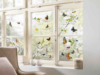 Komar Fensterbild »Schmetterlinge«, 31 x 31 cm, selbsthaftend