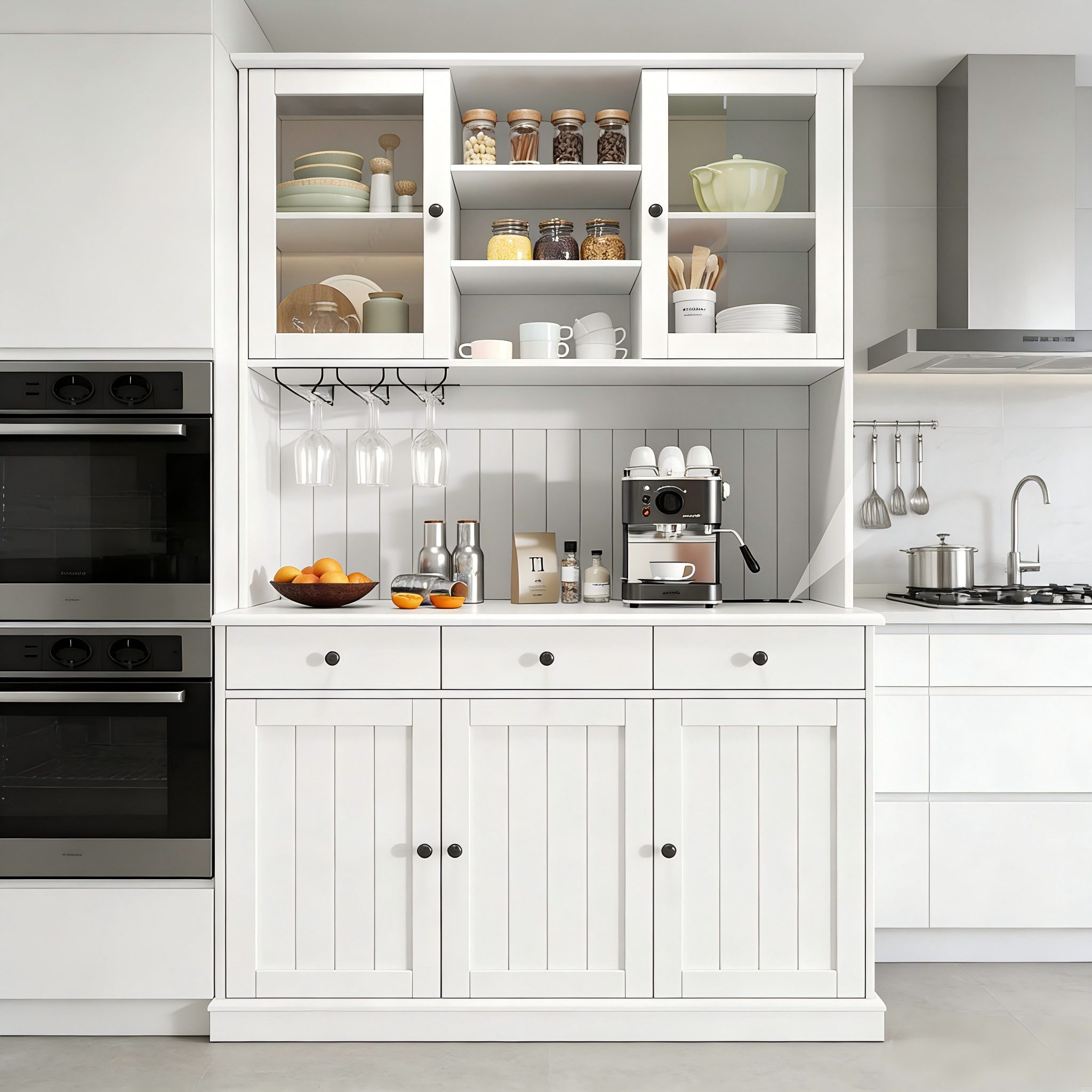 Küchenbuffet Buffetschränke, Esszimmer-Hochschrank 120×40×191 cm