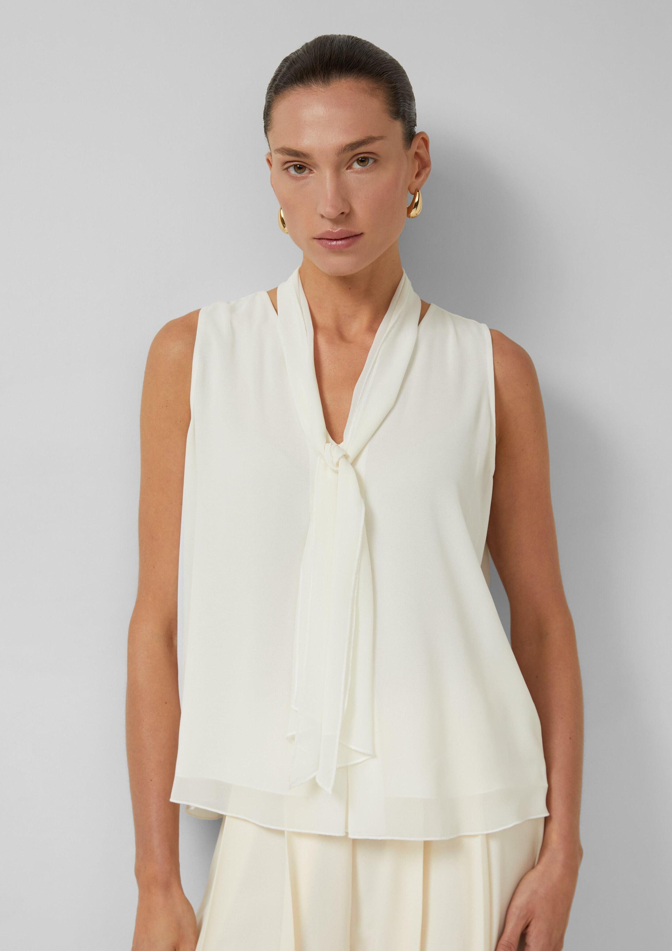 s.Oliver Blusentop Bluse Chiffon-Top mit abnehmbarer Schleife