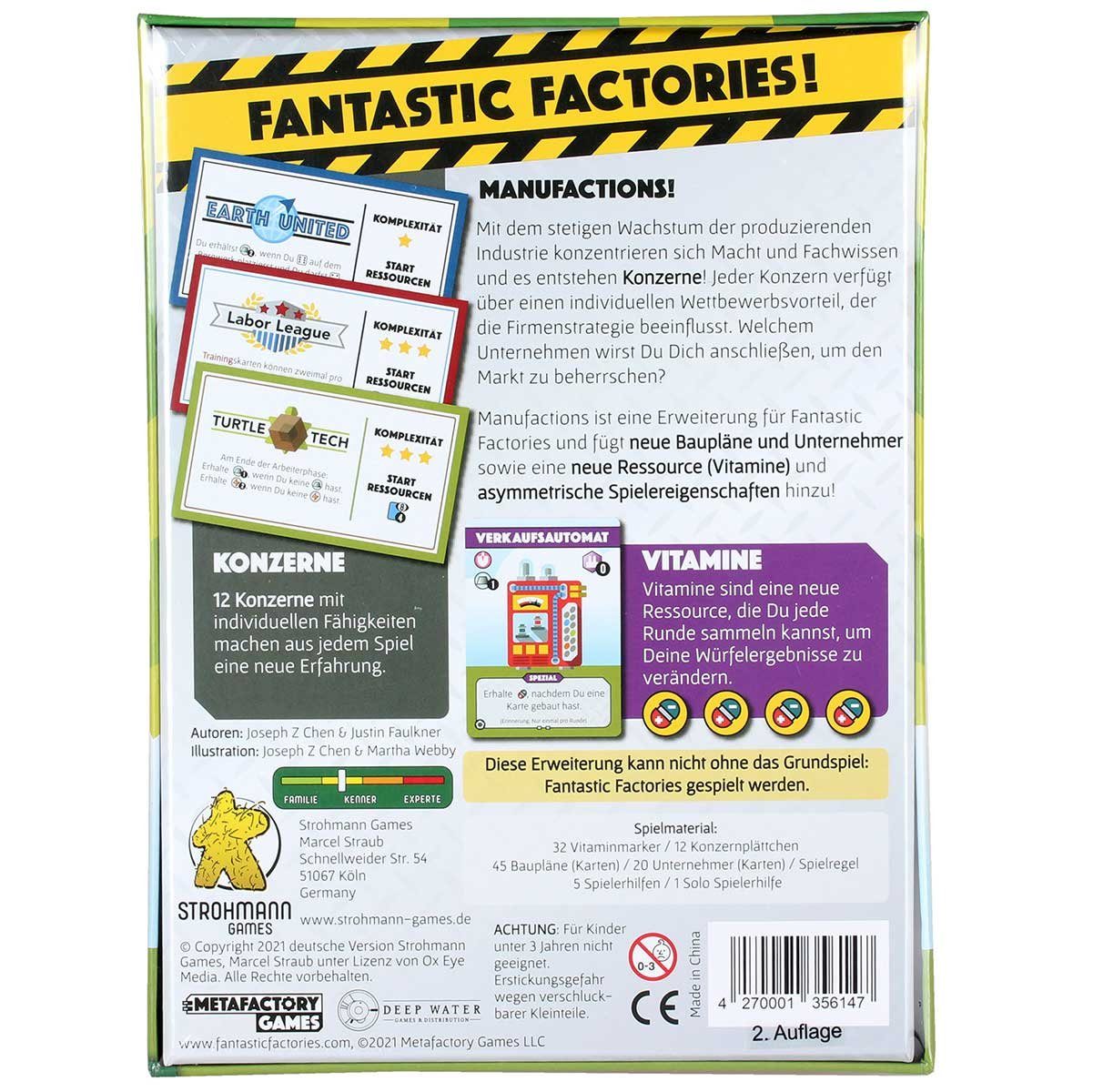 Strohmann Games Spiel Fantastic Factories: Manufactions Erweiterung