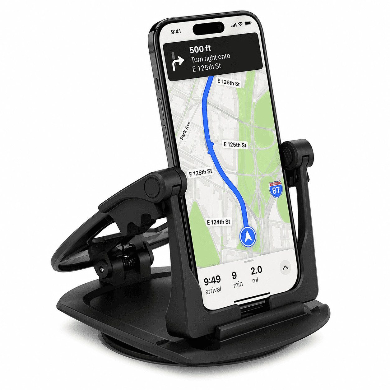 MidGard Smartphone-Halterung Cockpit Handyhalterung Armaturenbrett Autohalterung Smartphones Navi, (bis 6.5 Zoll, rutschfest ohne Saugnapf, drehbar um 360 Grad)