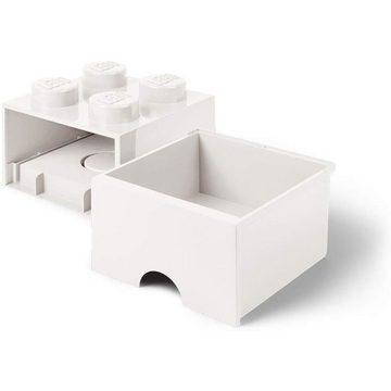 Room Copenhagen Aufbewahrungsdose LEGO® Storage Brick 4 Weiß, mit Schublade, Baustein-Form, stapelbar