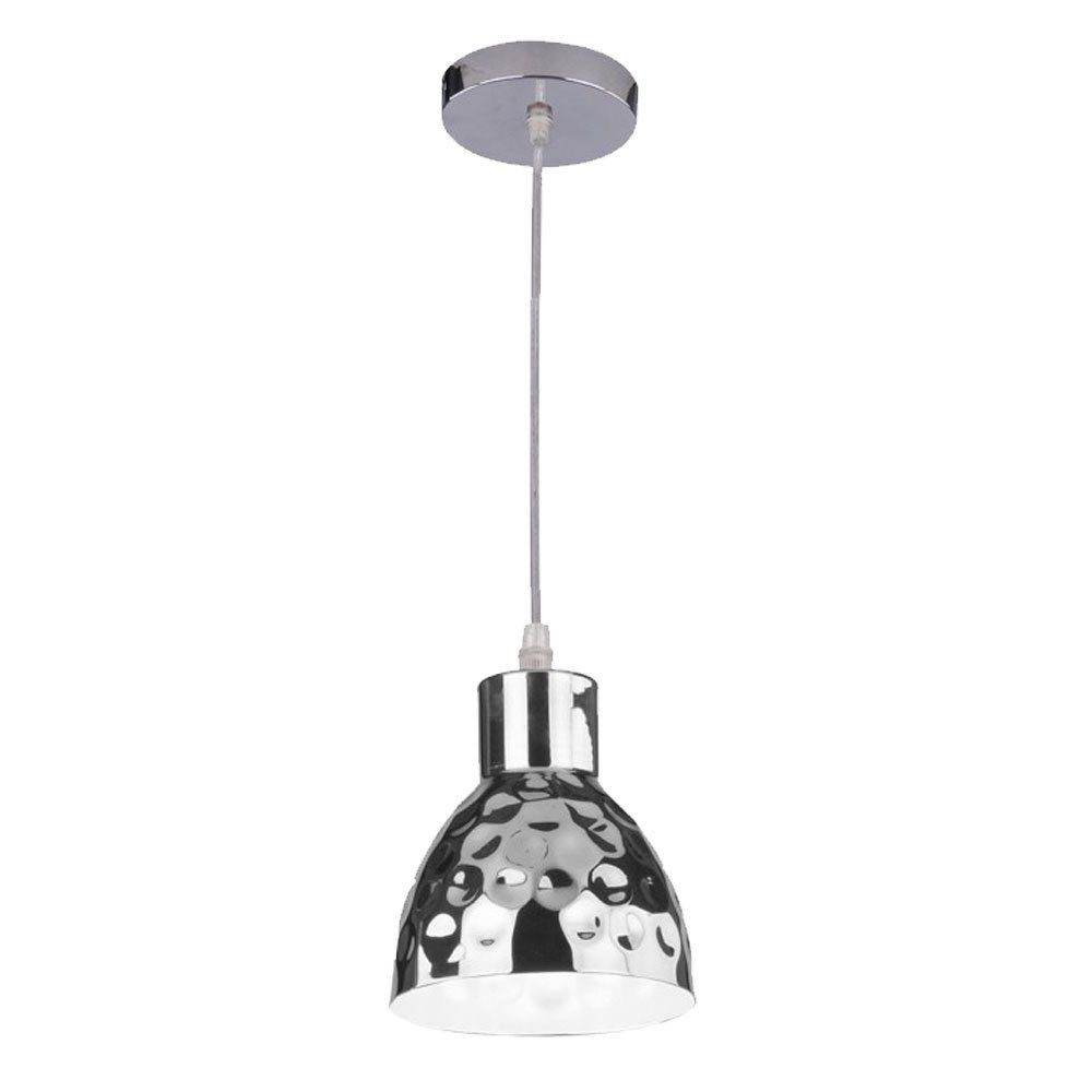 V-TAC LED-Hängeleuchte, Leuchtmittel inklusive, Warmweiß, Pendellampe Hängelampe Wohnzimmerleuchte Retro Hammerschlag chrom LED