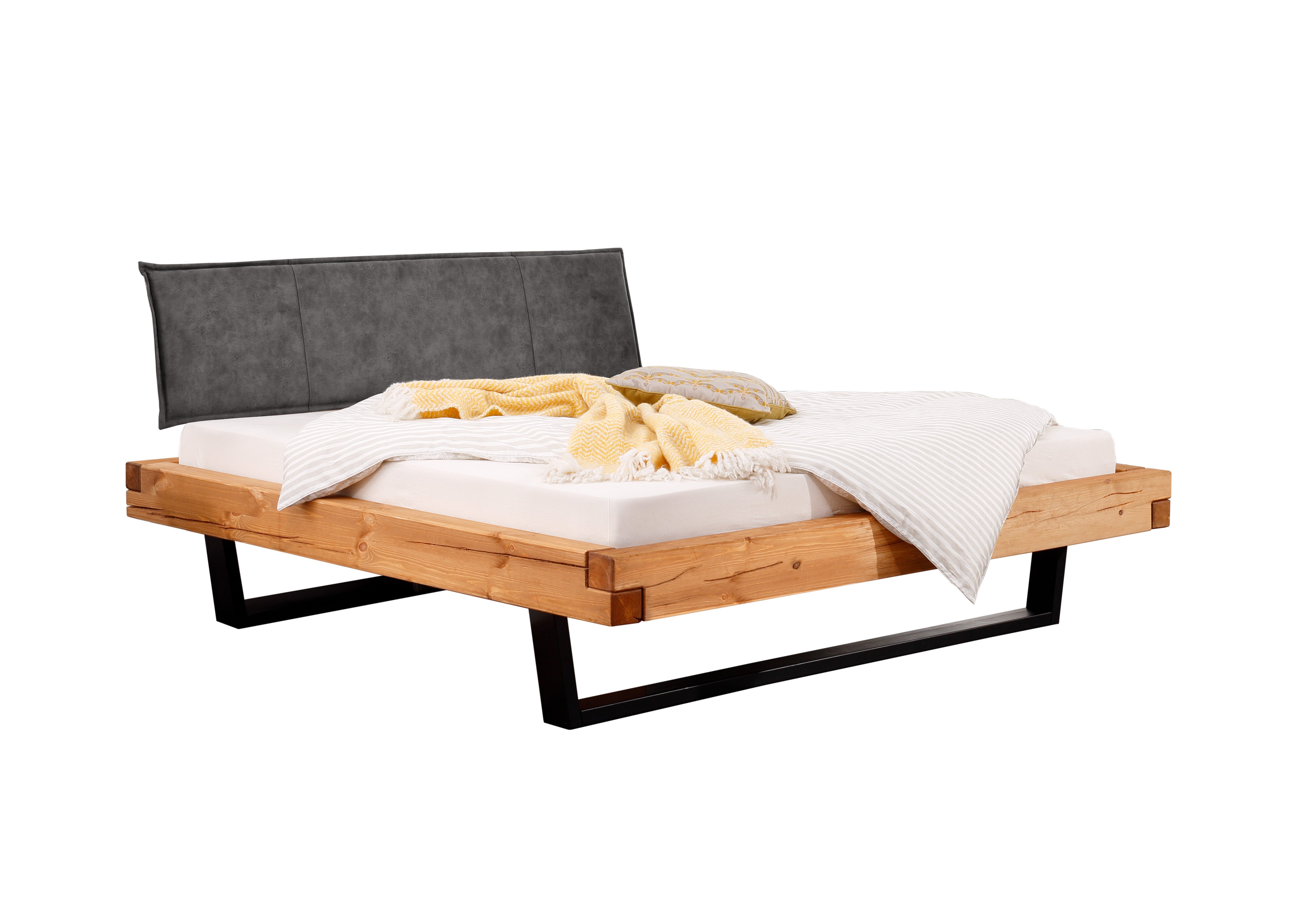 Woodroom Massivholzbett Ypern (Liegeflächen: 140 × 200, 160 × 200 oder 200 × 200 cm), massive Kiefer eichefarbig geölt
