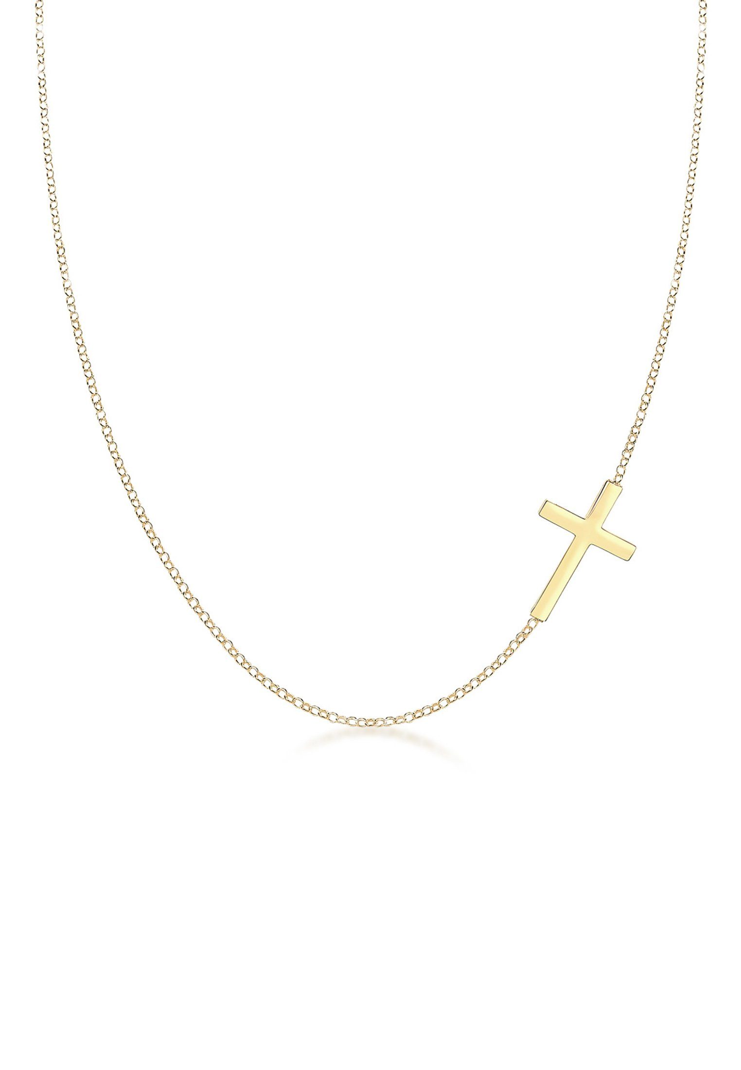 Elli Kette mit Anhänger mit Kreuz Schlicht 925 Sterling Silber