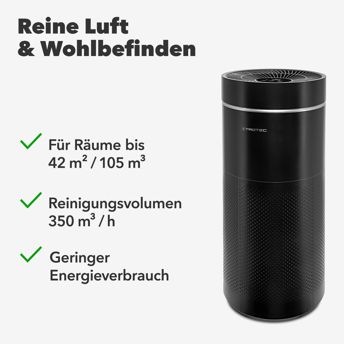 TROTEC Luftreiniger AirgoClean 171 E, mit Vorfilter, Carbon-Filter und HEPA-Filter