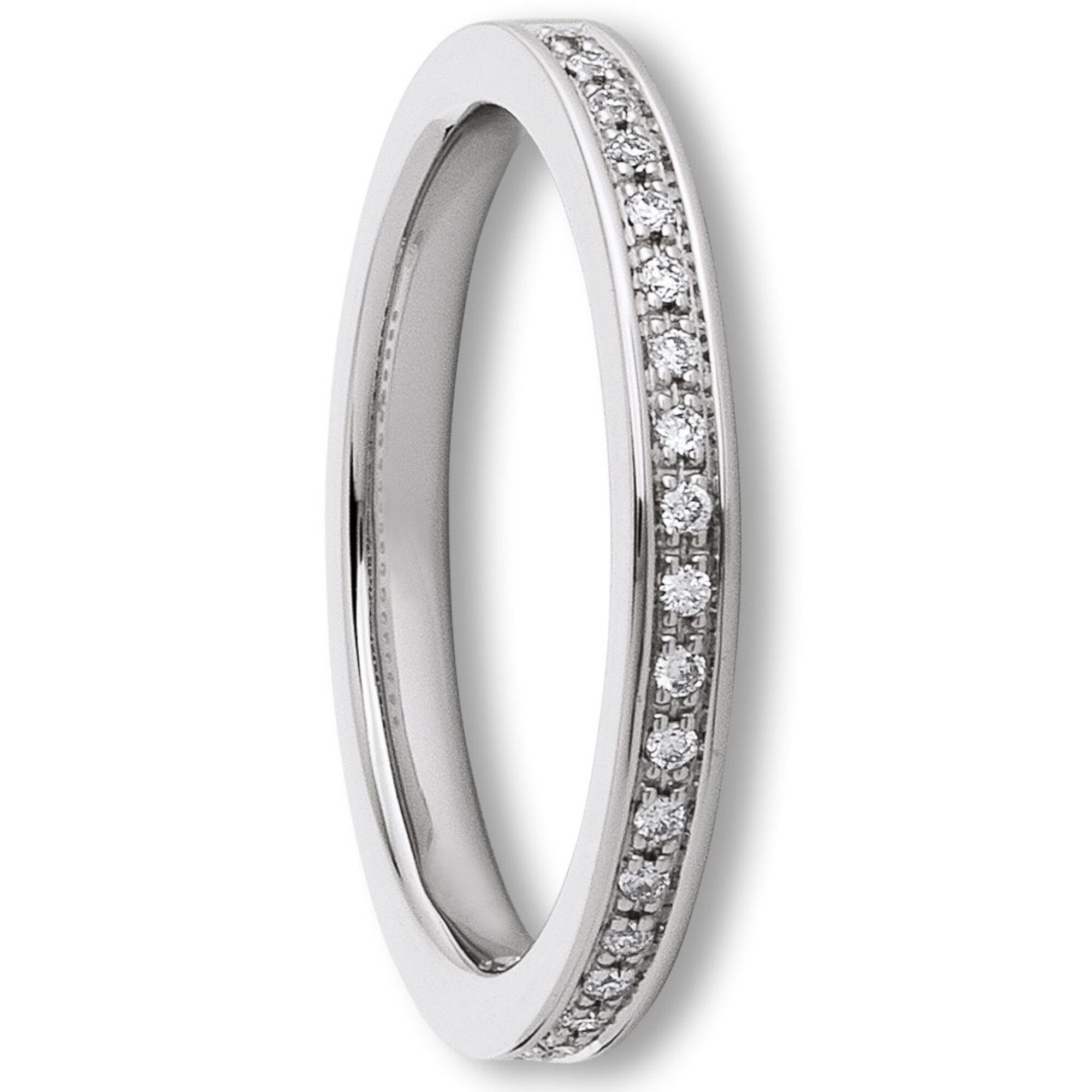 ONE ELEMENT Diamantring 0.1 ct Diamant Brillant Ring aus 585 Weißgold, Feine Handarbeit – Diamantdetails für ein edles Leuchten