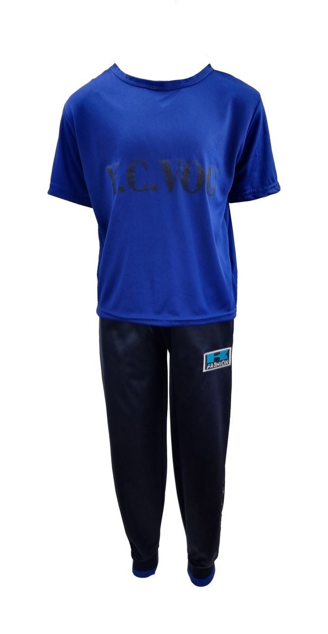 Blau mit T-Shirt, Jungen/Mädchen (set, jf50 Jogginganzug, mit Jogginghose) für Jacke, 3 Freizeitanzug Hessis mit Teiler