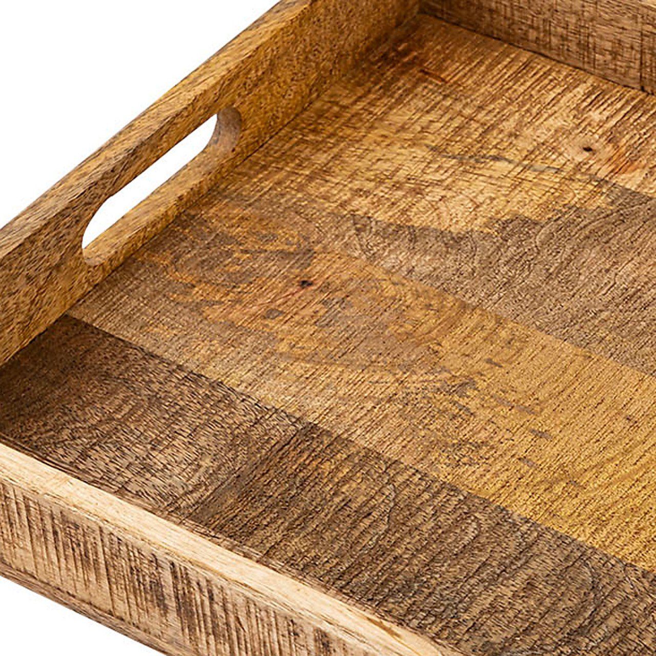 Dekofigur Holz Tablett Serviertablett 40x40cm Holztablett soma