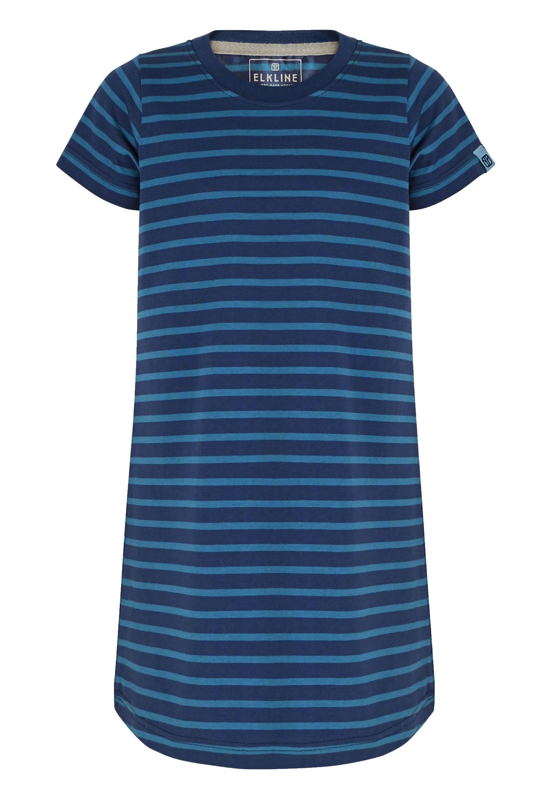Elkline Sommerkleid - Shirt-Kleid darkblue bluecoral Streifen Basic Hanna