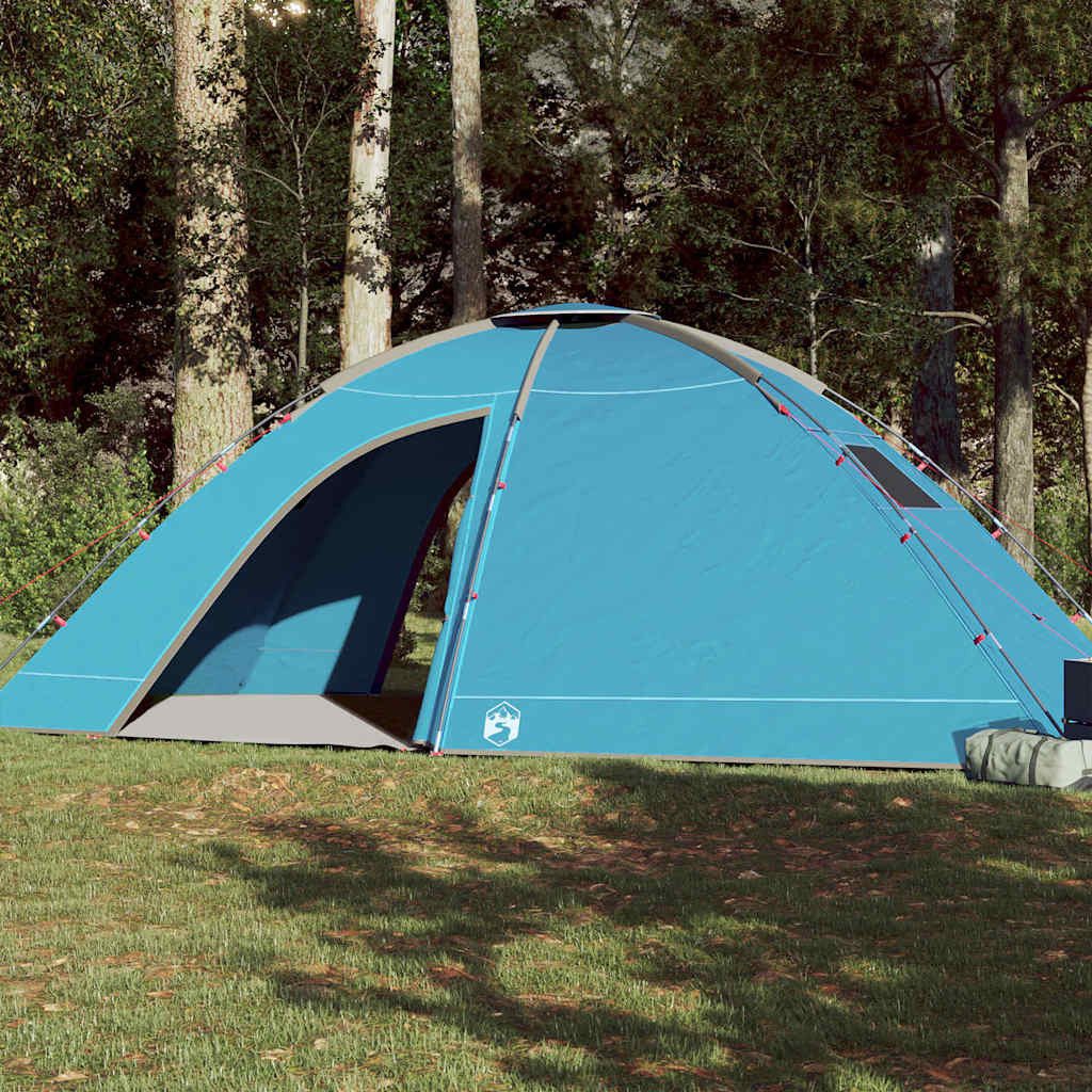 furnicato Faltzelt Campingzelt 8 Personen 487x305x182 cm Blau, (1 tlg), Wetterfestes Clipzelt mit E-Anschluss und versiegelten Nähten