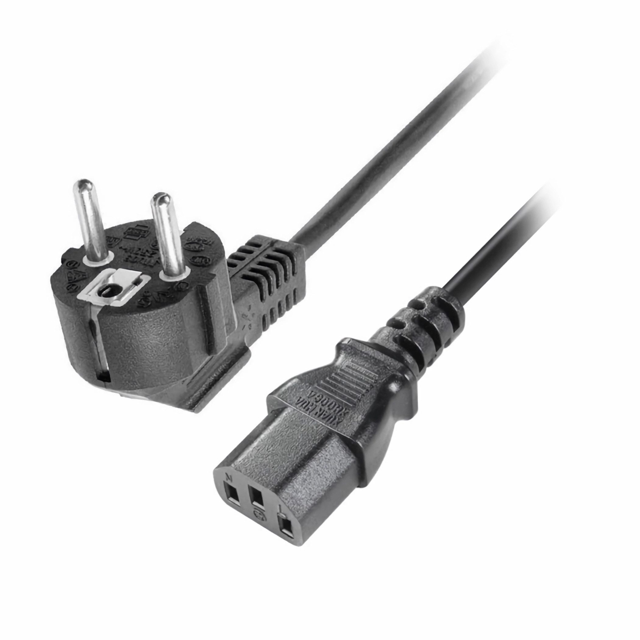 Bolwins Q43C Kaltgerätekabel 1,2m Universale Stromkabel (CEE 7/7 auf C13 PC TV Stromkabel