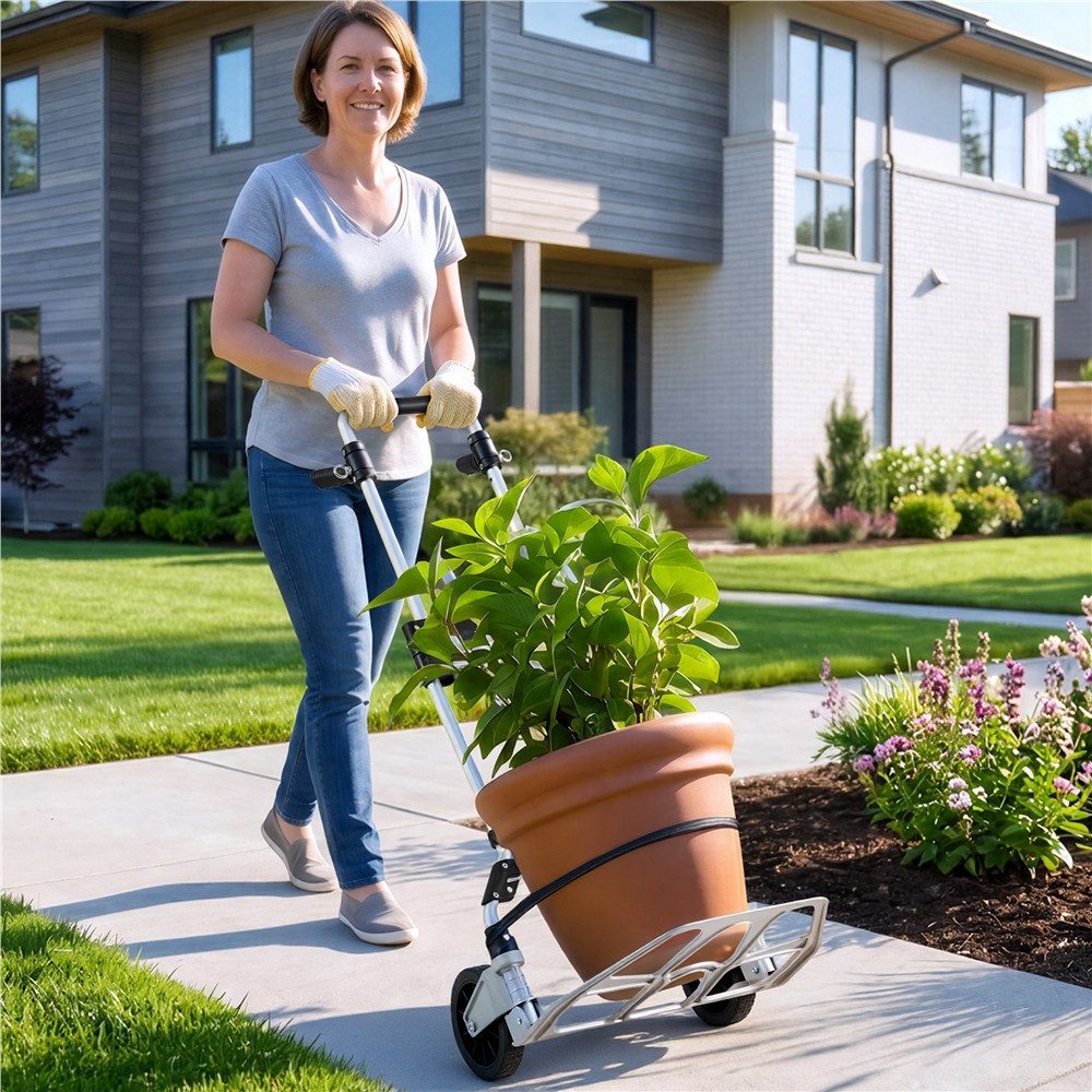 Yaheetech Sackkarre Klappbare Transportkarre aus Aluminium, Höhenverstellbar 88,5 cm – 115 cm für Einkauf/Umzug/Garten – Bild 2 von 5