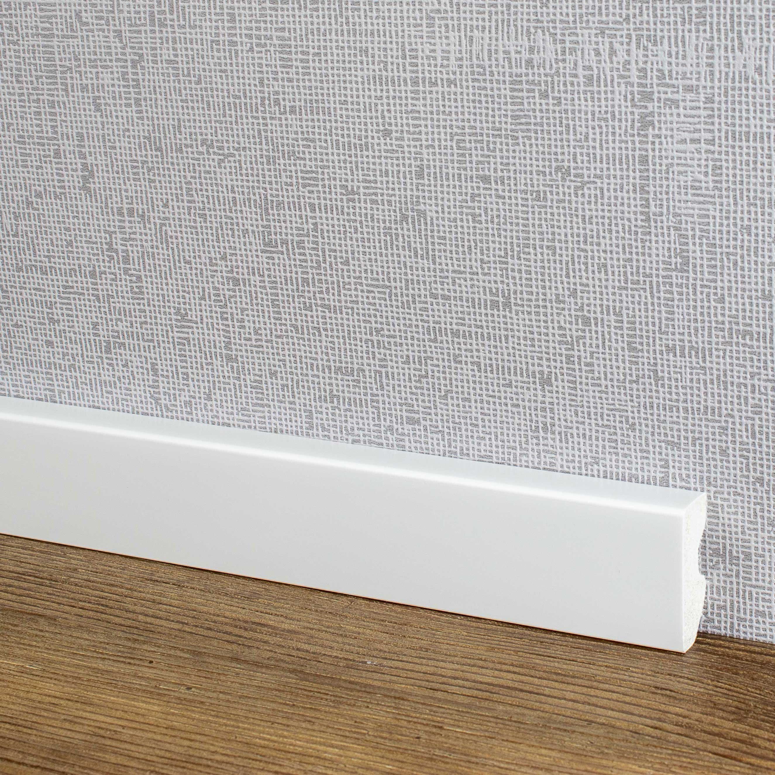 PROVISTON Sockelleiste 16 x 40 x 2000 mm, Fußleiste eckiges Profil, Sockelleiste Kunststoff, L: 200 cm