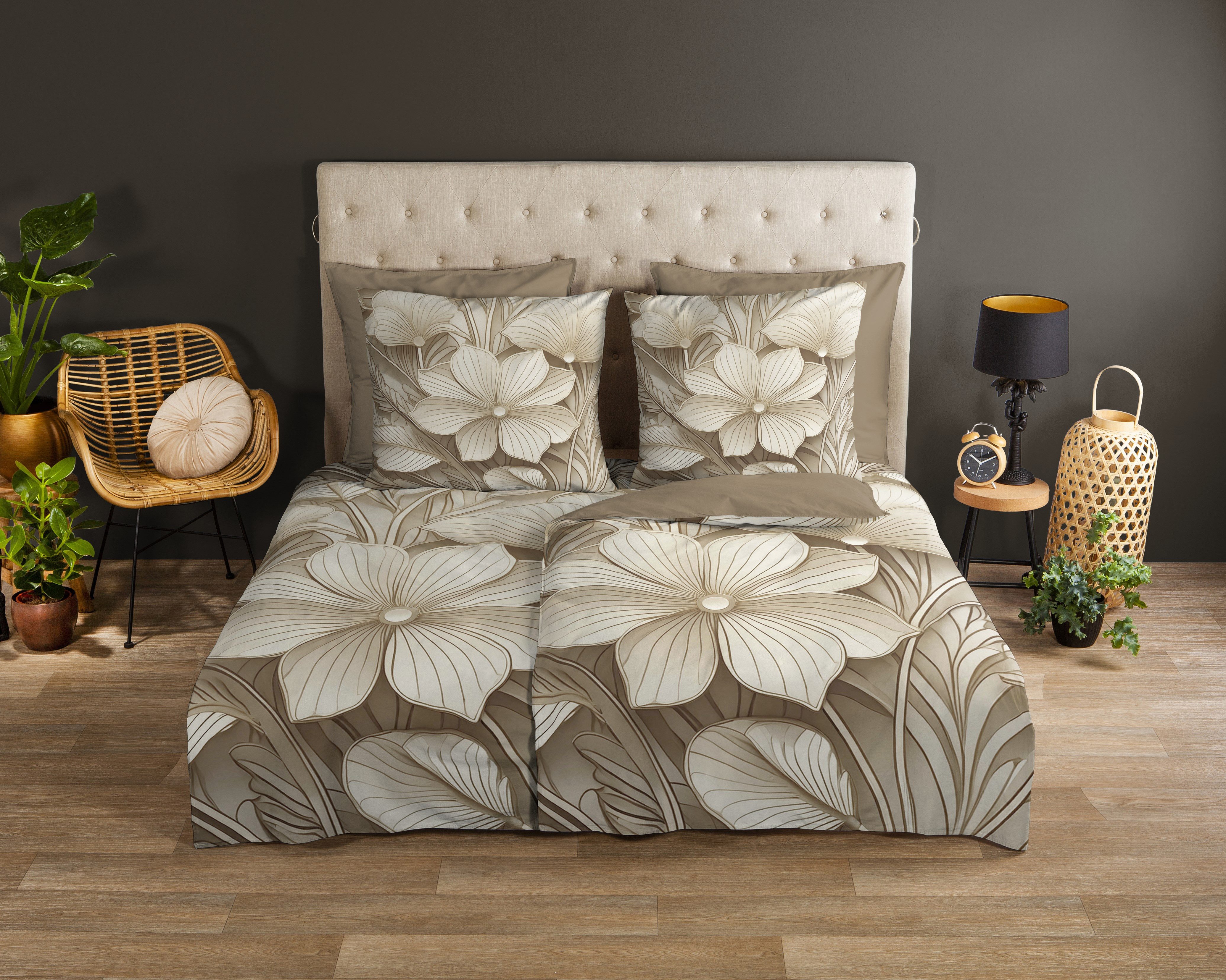 good morning Wendebettwäsche Artdeco, Renforcé, 2 teilig, 100% Baumwolle, Renforcé, Reißverschluss, Wendeoptik, Blumen