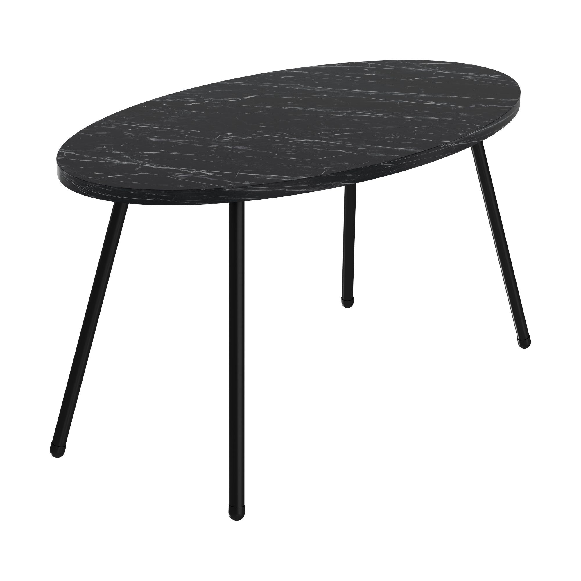 schwarz 90 cm 43 50 en.casa »Skærbæk« Marmor, oval Marmor, x x schwarz schwarz Sofatisch Couchtisch, |