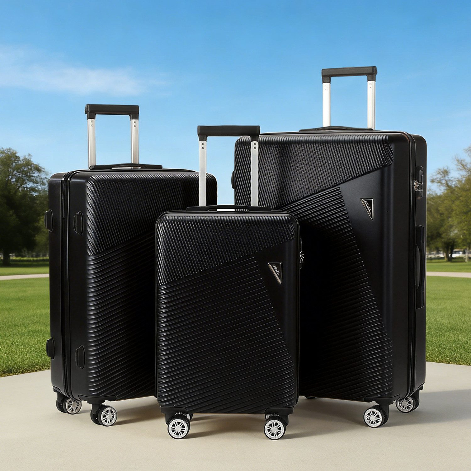 WILGOON Kofferset Hartschalen Rollkoffer 3-teiliges Set 20/24/28 Zoll, Robustes ABS, (Leichtes Reisekoffer Set mit 4 Rollen, Zahlenschloss & Teleskopgriff, 3 tlg., Trolleyset mit Stabilem Teleskopgriff, Stoßfest & Stapelbar), Koffer platzsparend ineinander stapelbar
