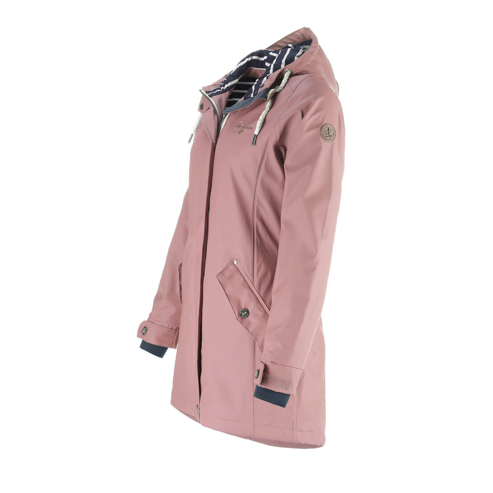 Dry Fashion Regenjacke Kiel Damen Regenmantel - Outdoor-Jacke Parka Wasserdicht & Winddicht Verschweißte Nähte, Kapuze verstellbar, abgedeckter Reißverschluss