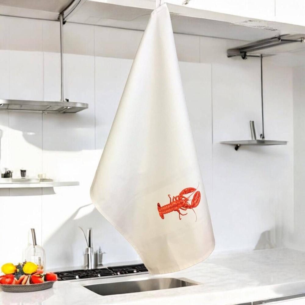 Vista Portuguese Geschirrtuch Lobster bestickt in Weiß