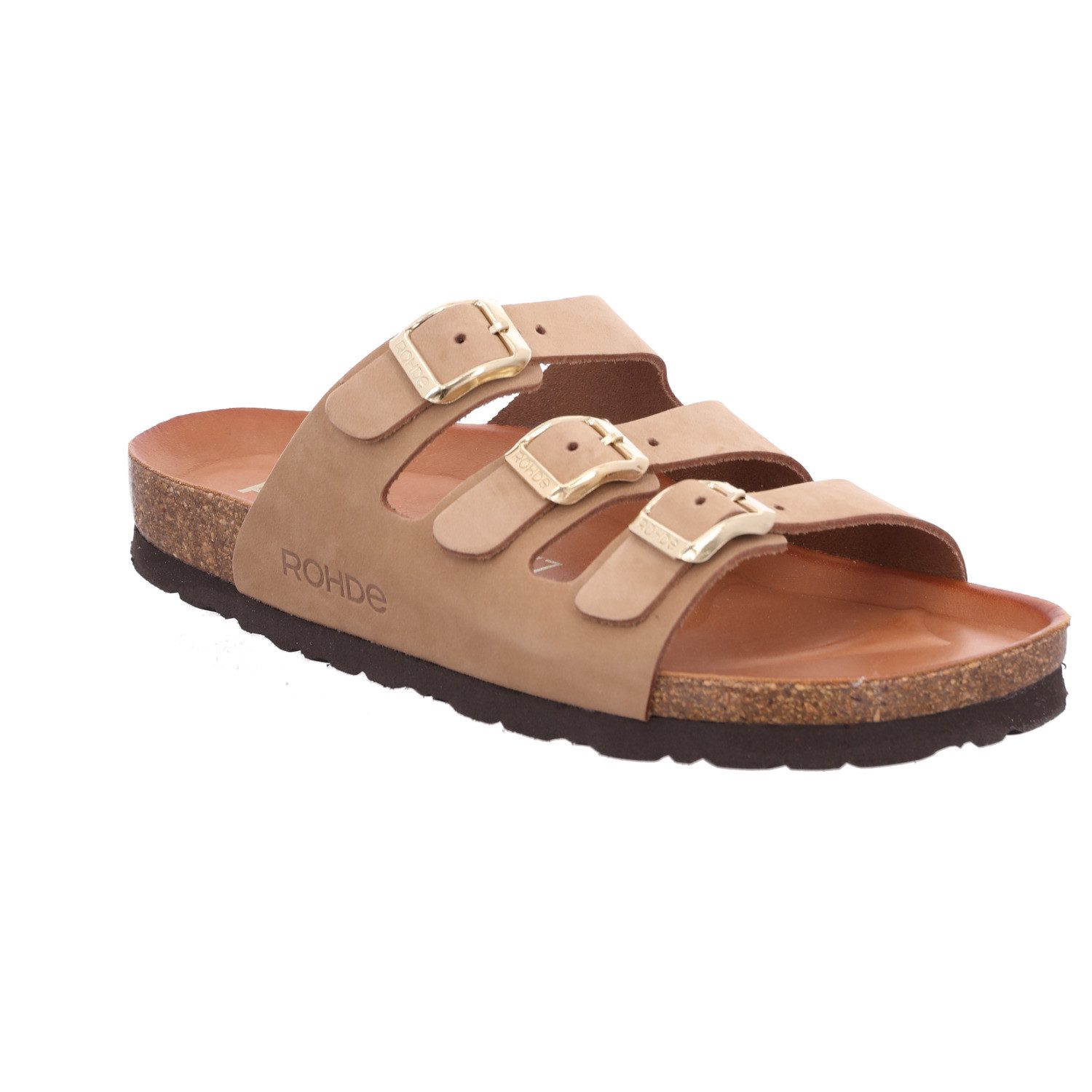 Rohde ALBA Pantolette Sommerschuh, Hausschuh mit drei verstellbaren Schnallen