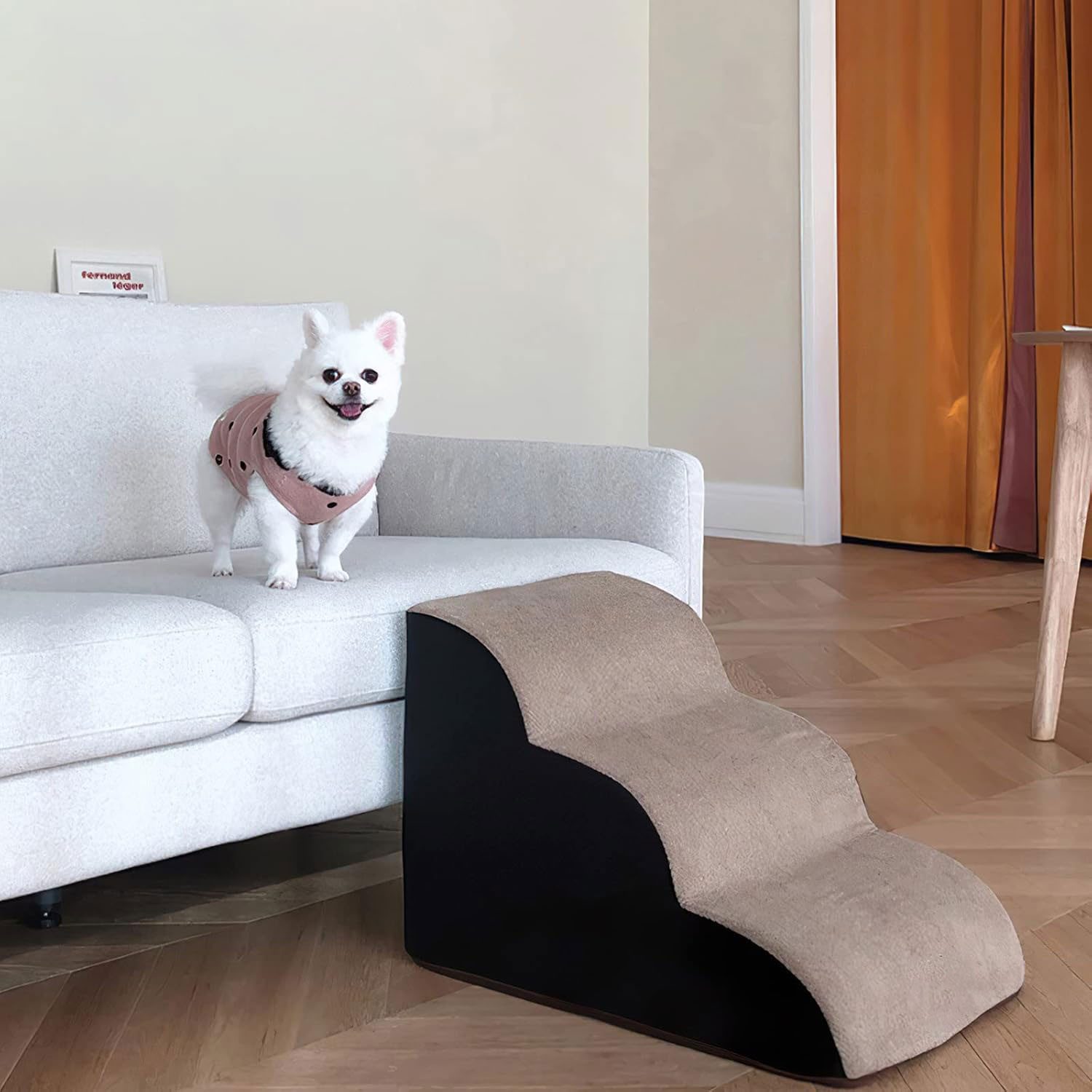 OKWISH Hunderampe 3-Stufig Hundetreppe Haustiertreppe Hunde günstig online kaufen