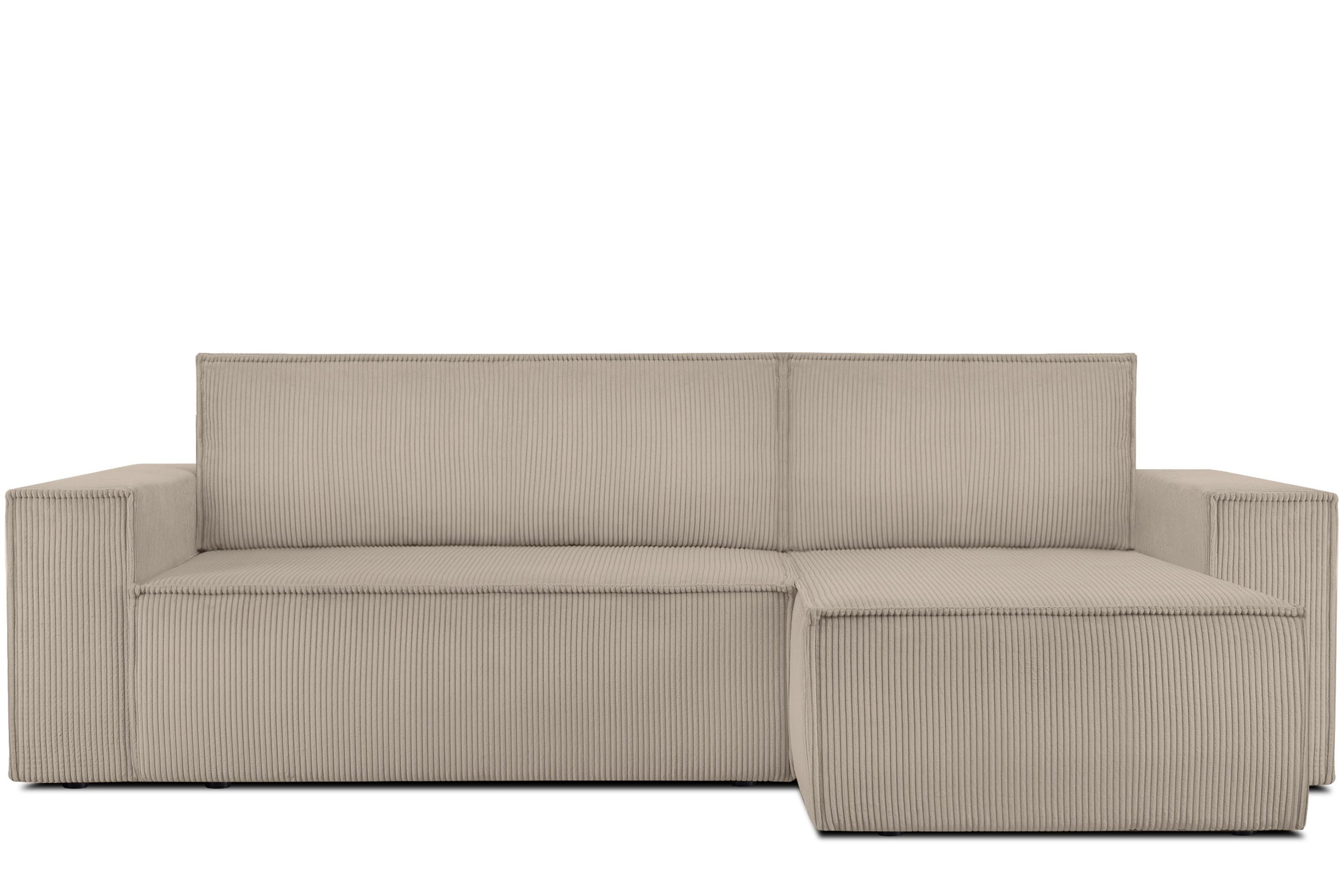 KONSIMO® Ecksofa NAPI L-Form, links oder rechts montierbar, hergestellt in der EU, Eckcouch mit Schlaffunktion und Bettkasten, Hochwertige Wellenfedern