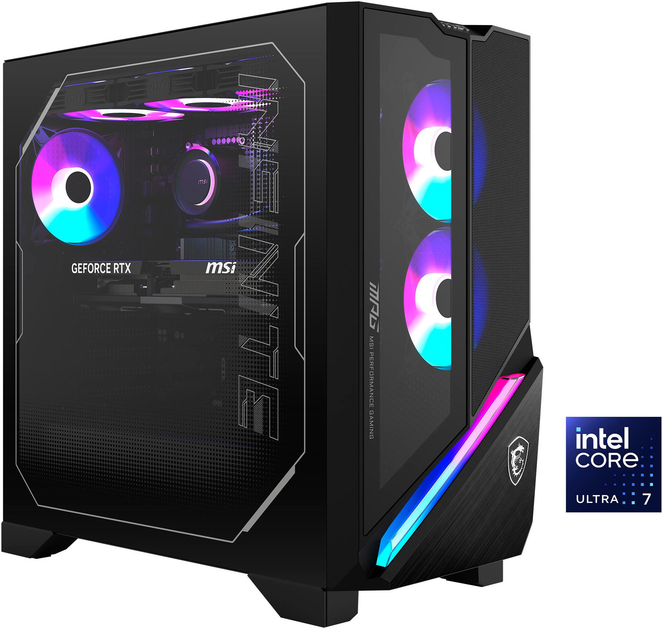 MSI MPG Infinite X3 AI 2NVR7-072DE Gaming-PC (Intel Core Ultra 7 265K, GeForce RTX 5070 Ti, 32 GB RAM, 1000 GB SSD, Wasserkühlung, Luftkühlung)