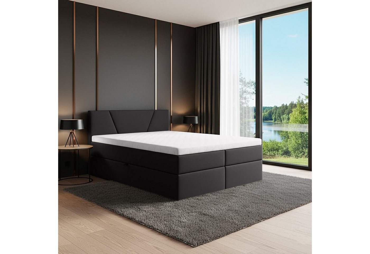 Best for Home Boxspringbett Boxspring bett mit Bonellfederkern&Komfort-Topper und Stauraum (1-teilig, 4-St., 140x200 160x200 180x200 200x200), Handwerksqualität, TOP Preis-Leistungs-Verhältnis