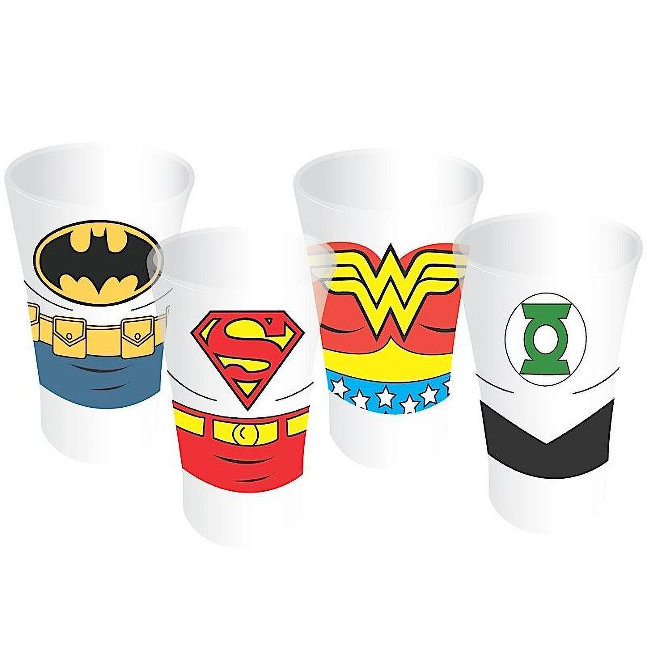 Half Moon Bay Schnapsglas Justice League Schnapsgläser 4er-Pack, 1-tlg., Pack enthält: 4 bedruckte Schnapsgläser