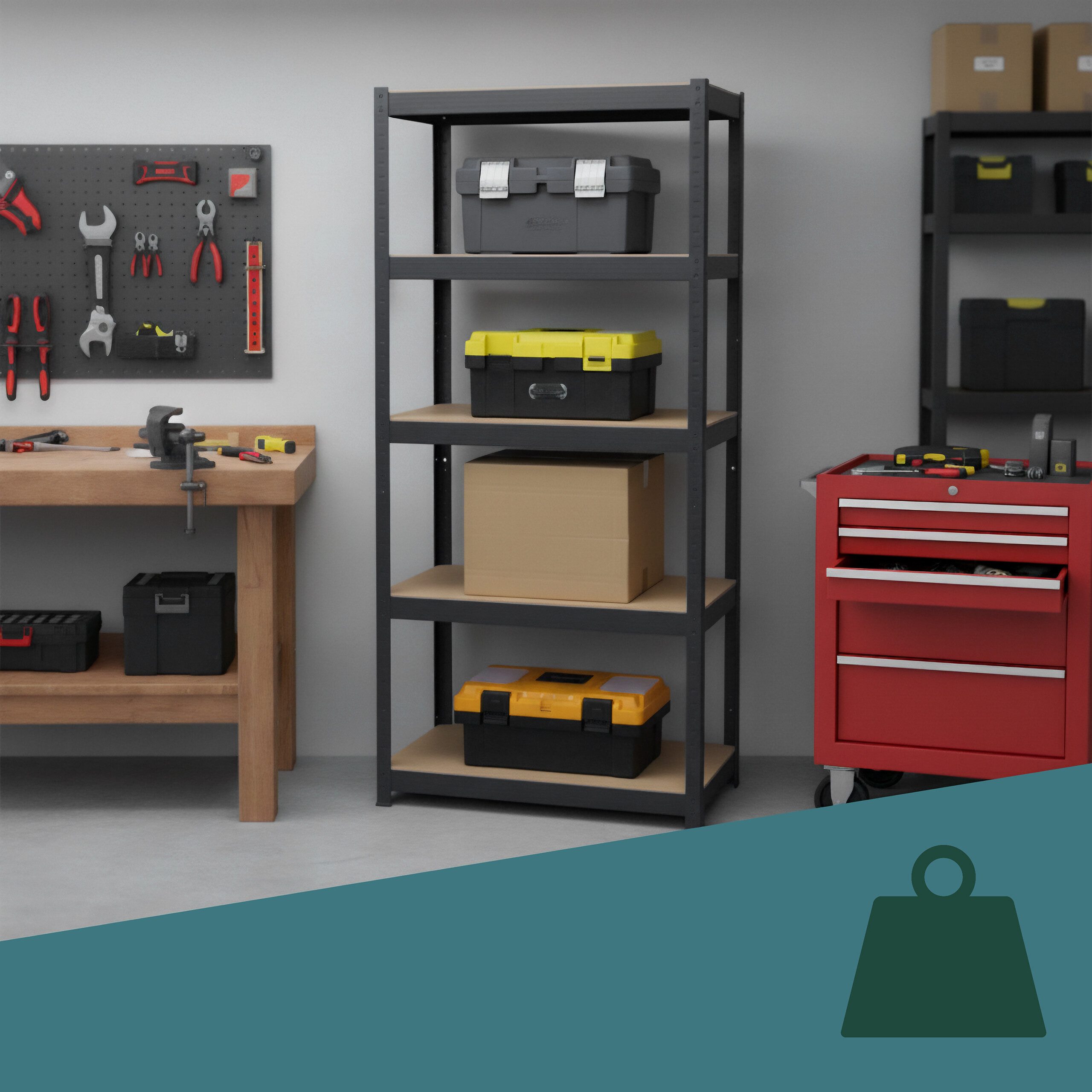 relaxdays Schwerlastregal 180x60x30 cm, schwarz günstig online kaufen