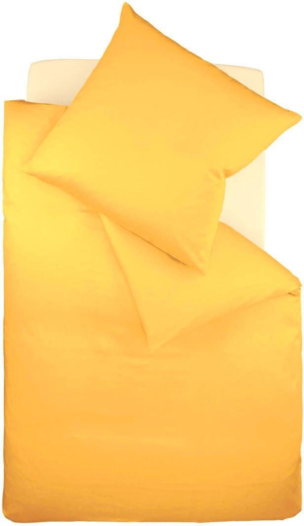 fleuresse Bettwäsche Colours in 135x200, 155x220 oder 200x200 cm, Mako-Satin, 2 teilig, Bettwäsche aus 100% Baumwolle, uni, mit Reißverschluss