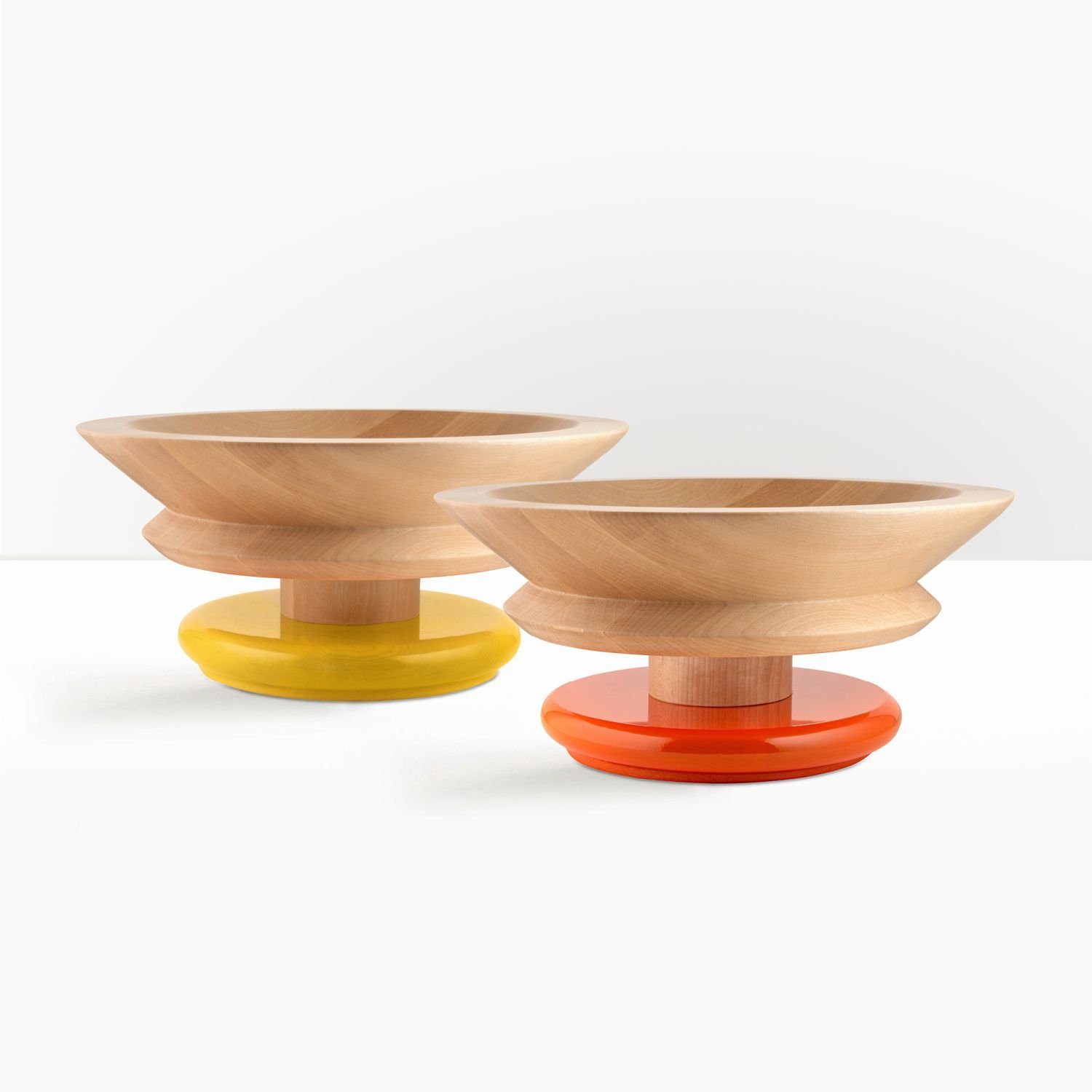 Tafelaufsatz Gelb, Lindenholz Collection Sottsass Schale Alessi