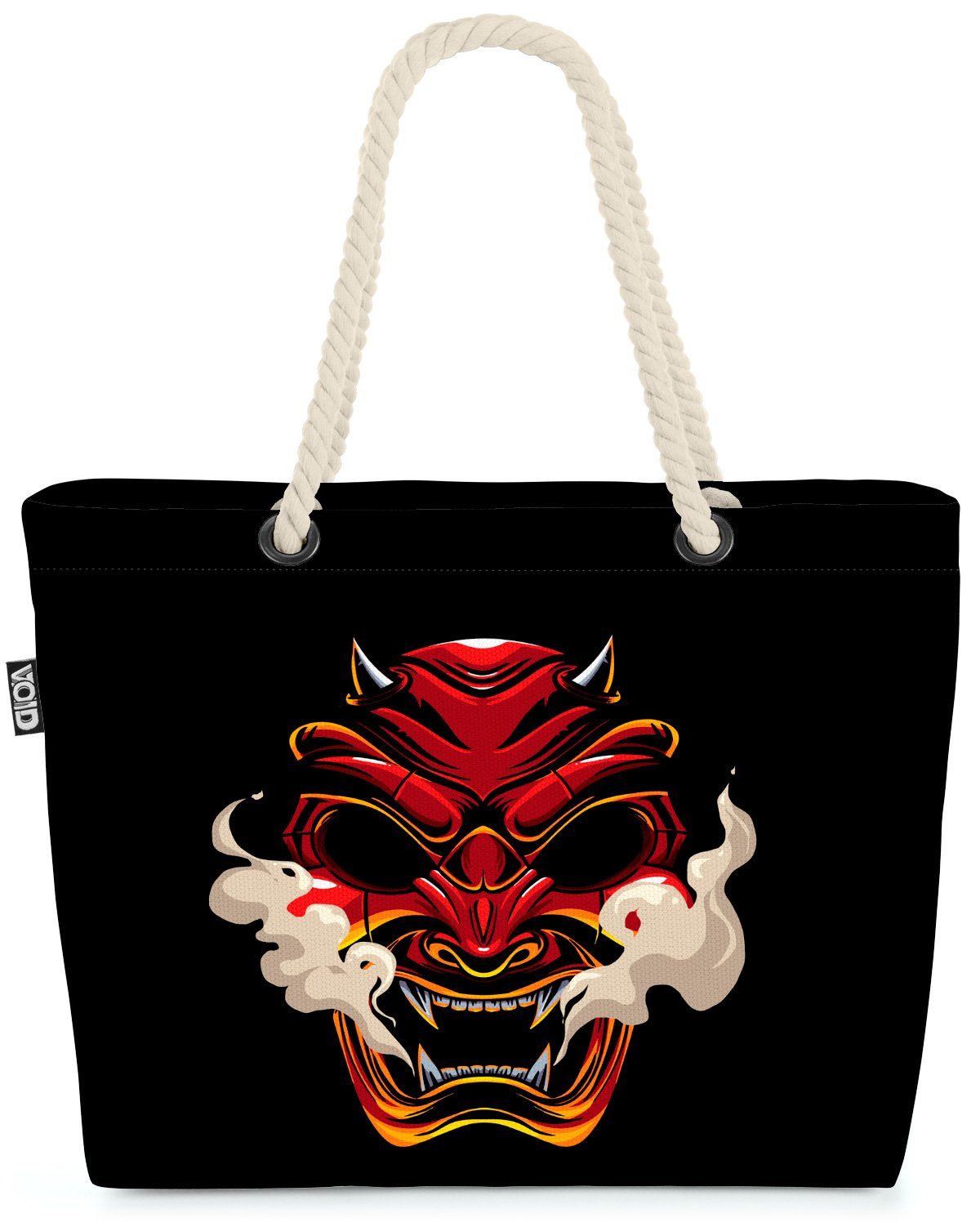 VOID Strandtasche (1-tlg), Samurai Teufel Maske Maske Kultur Samurai Krieger Kult Japan Teufel D