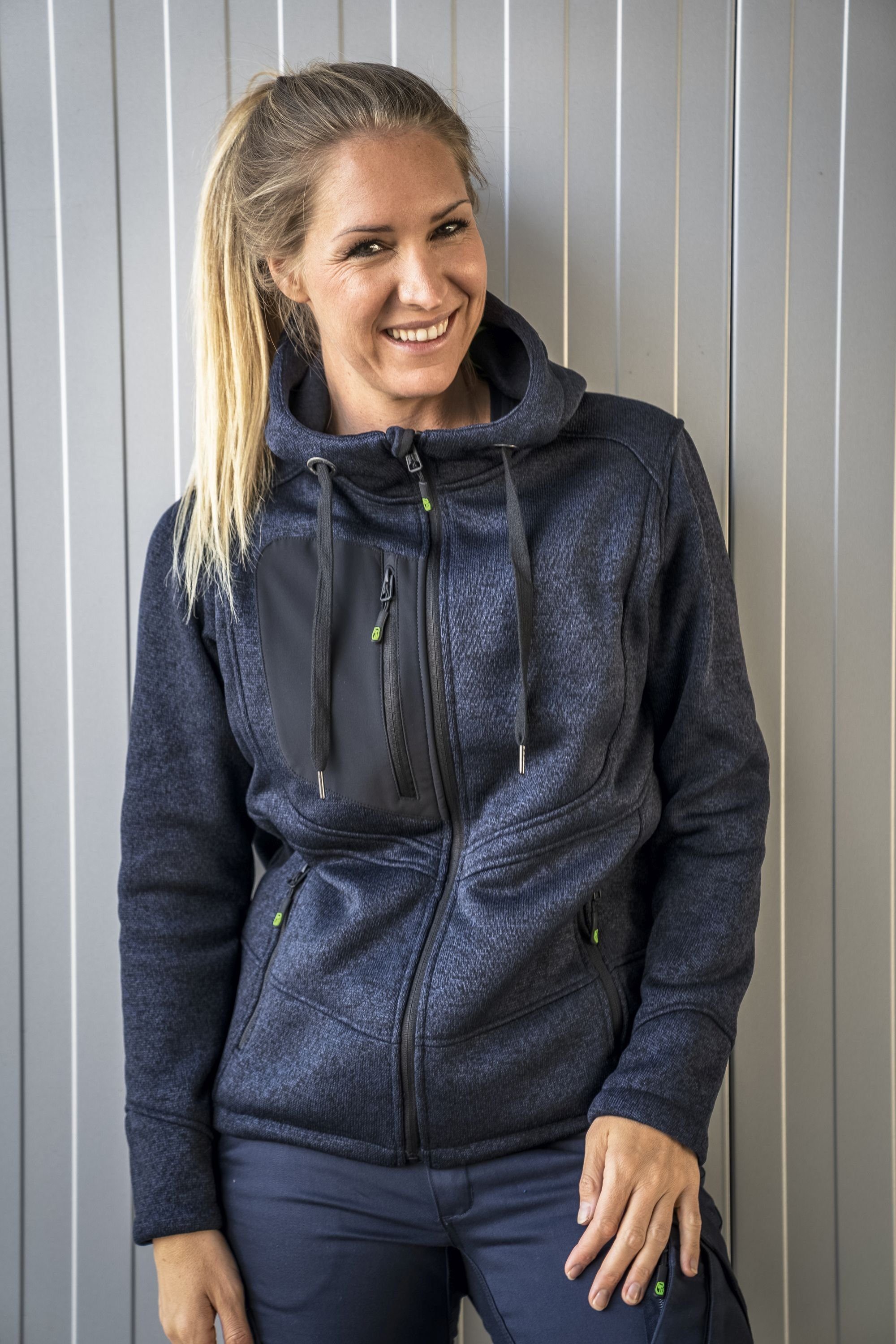 Leibwächter Kapuzenstrickjacke Casual-Line Strickjacke Unisex (Zip-Hoodie mit weicher Innenseite) Jackensaum mit Gummizug, verstellbare Kapuze mit Flachkordel – Bild 5 von 5